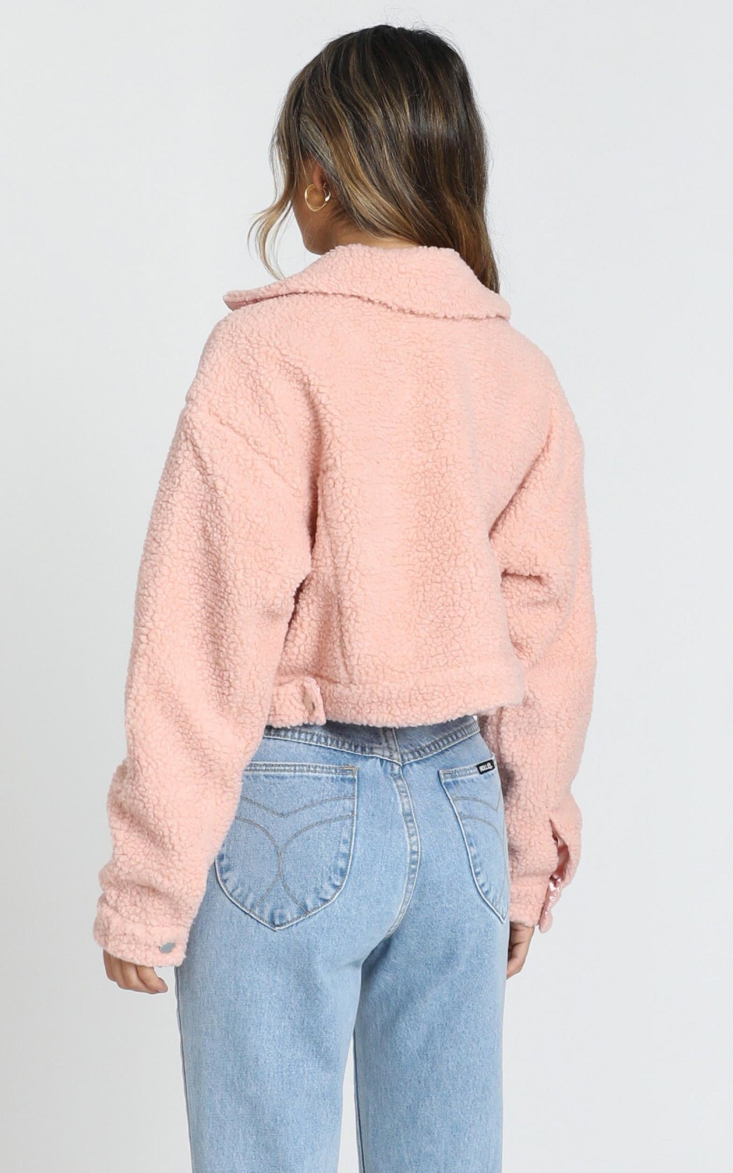 Team Spirit Teddy Jacket In Blush Teddy