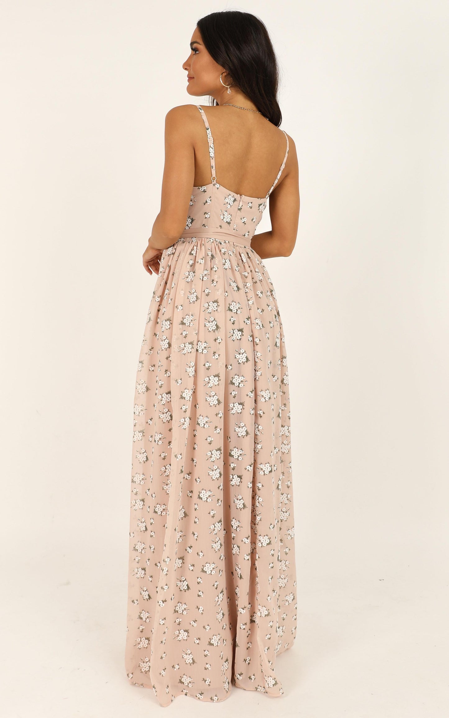 Tear Drops Dress In Blush Floral