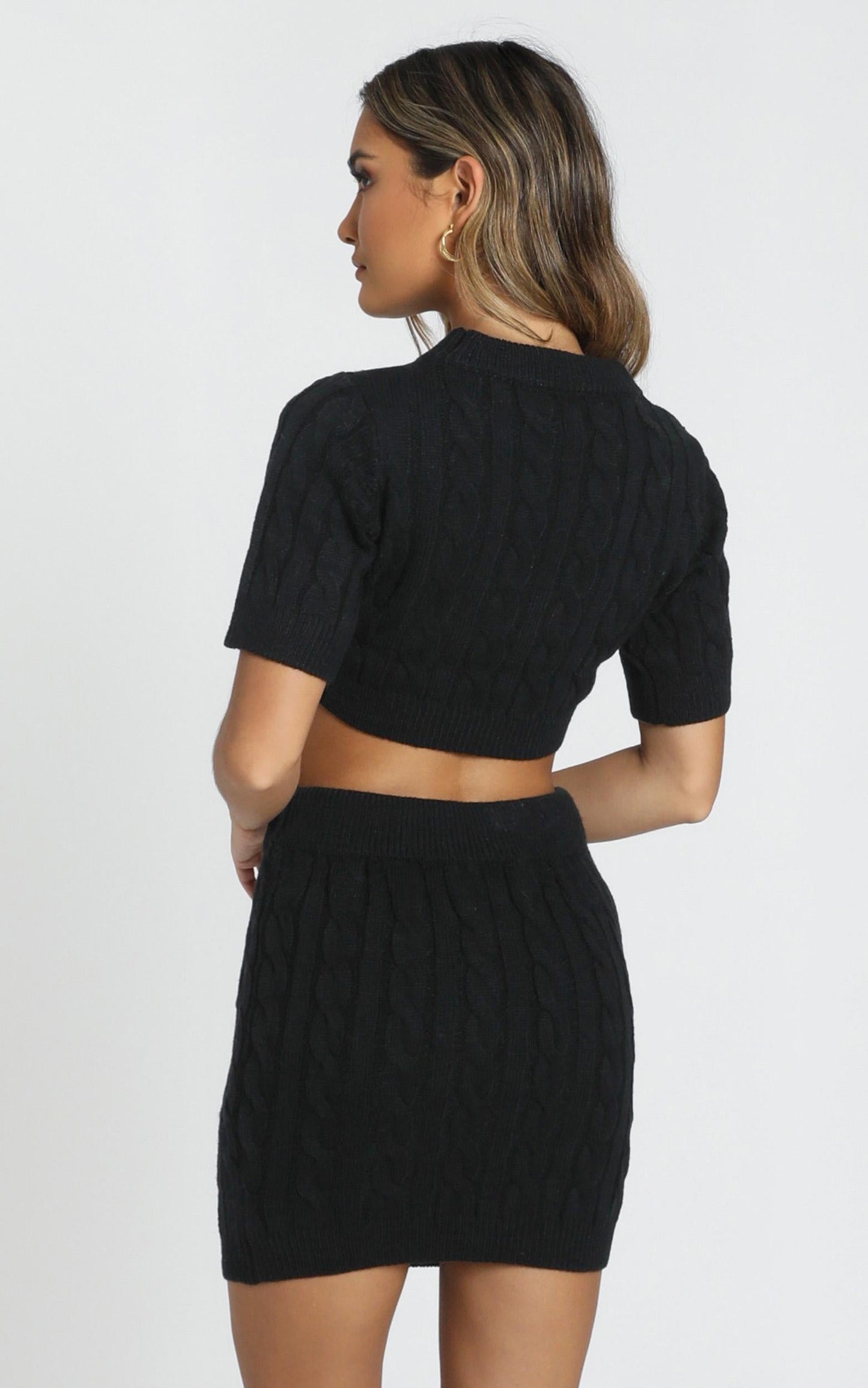 Tear It Up Knit Two Piece Set in Black