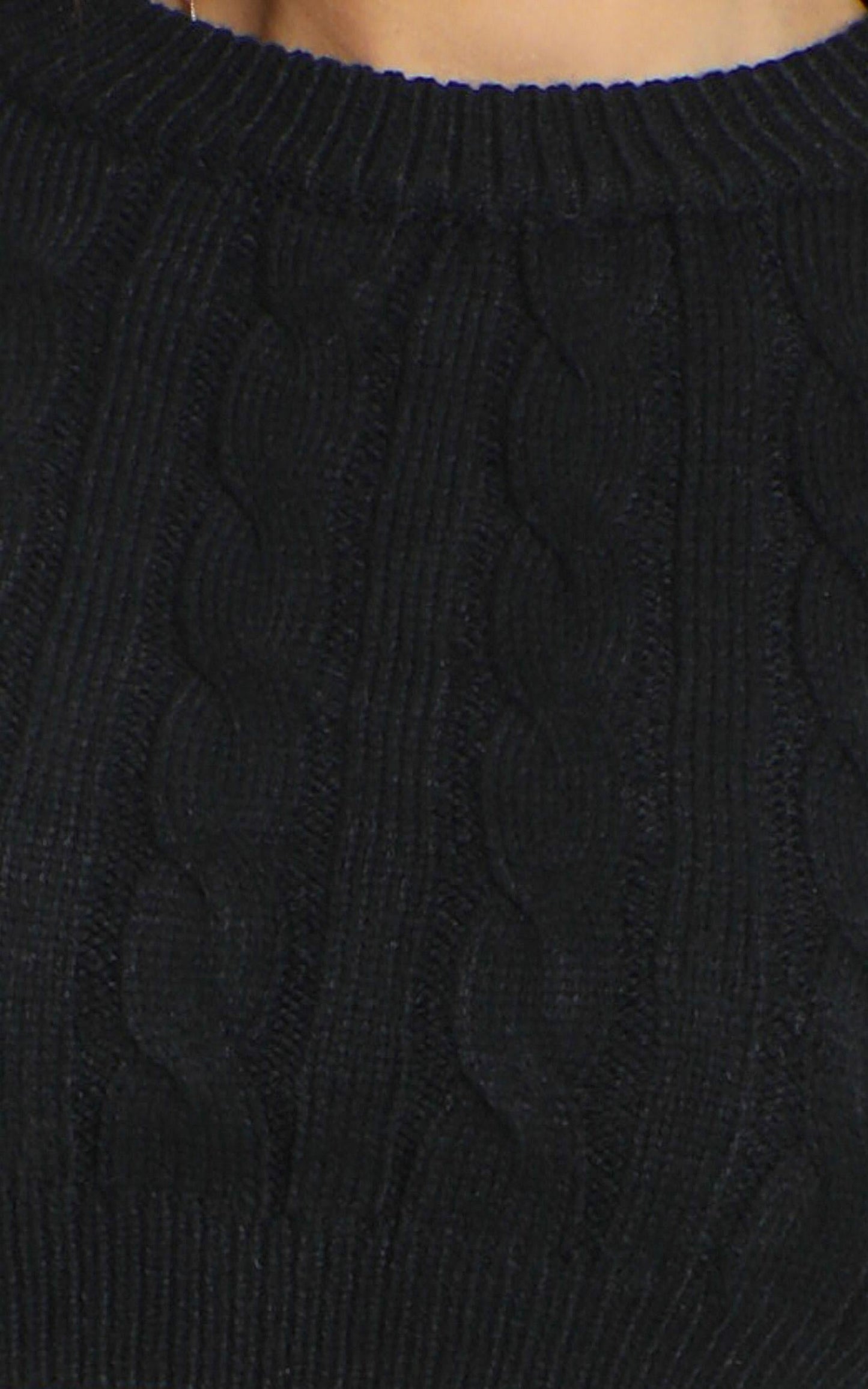 Tear It Up Knit Two Piece Set in Black