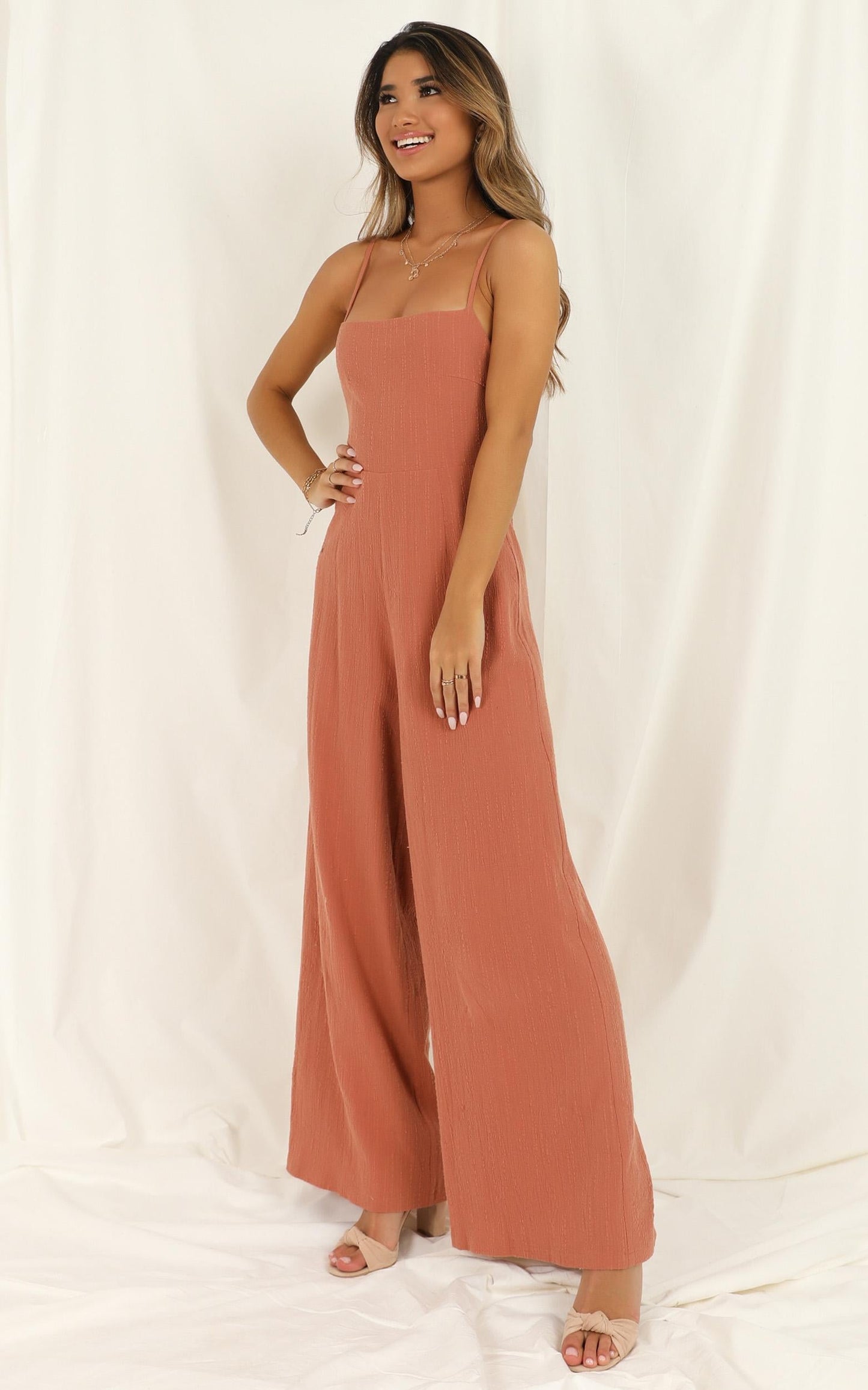 Tending Love Jumpsuit In Rust
