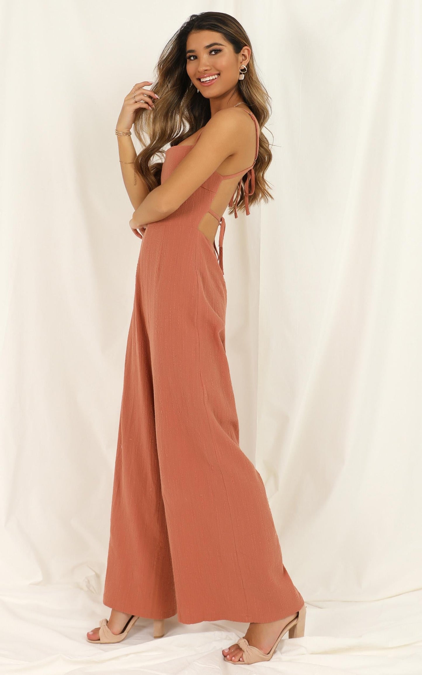 Tending Love Jumpsuit In Rust