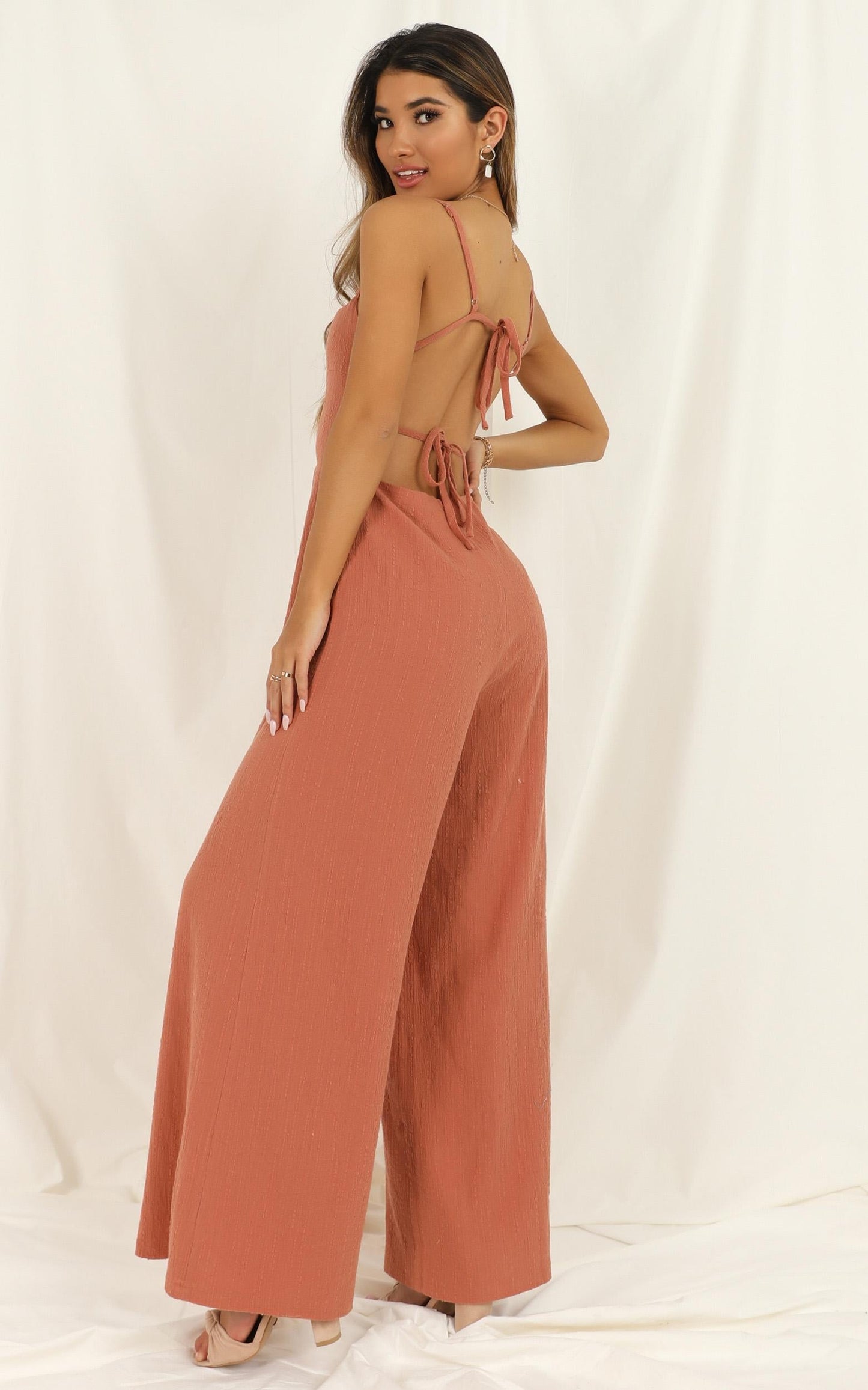 Tending Love Jumpsuit In Rust