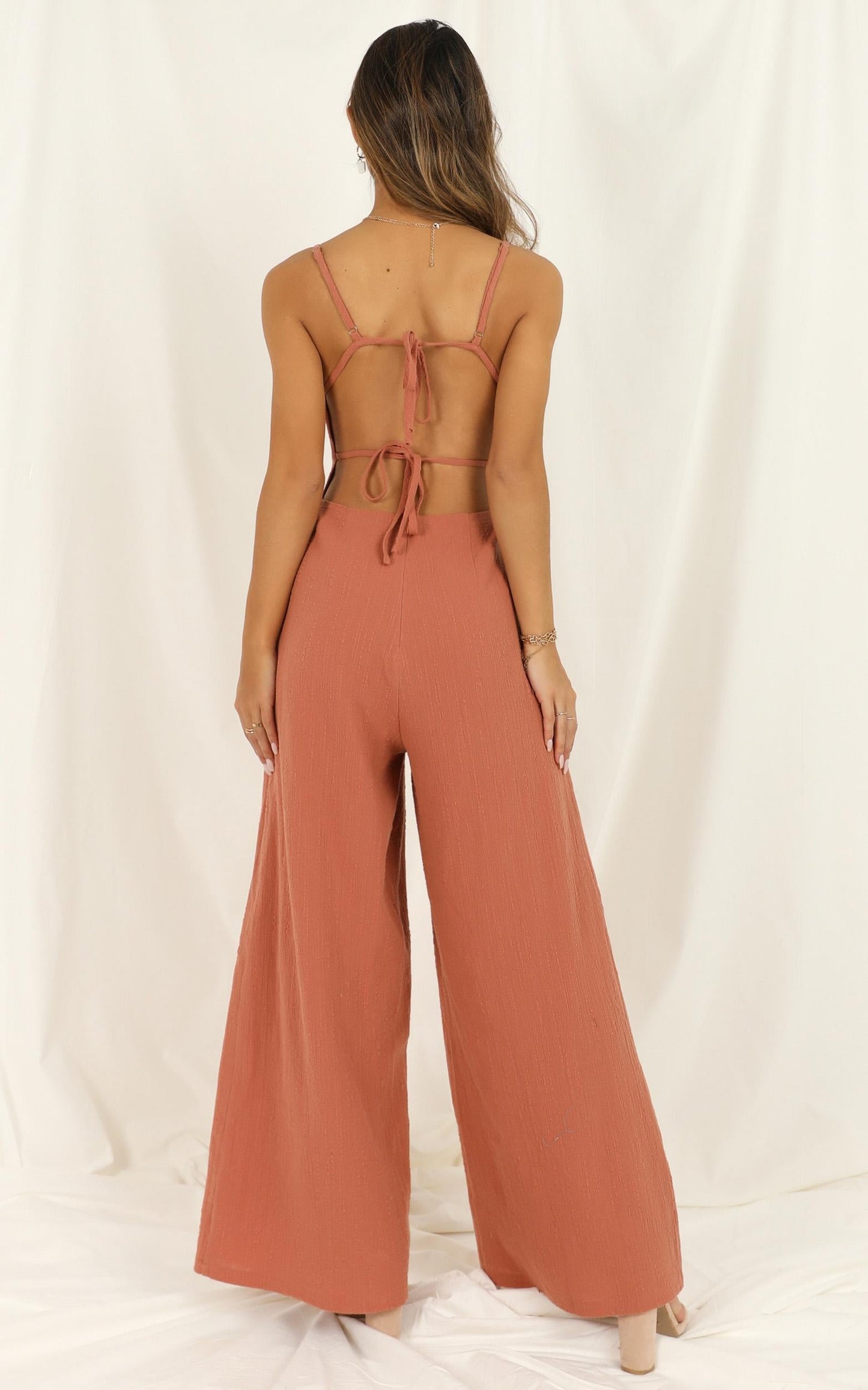Tending Love Jumpsuit In Rust