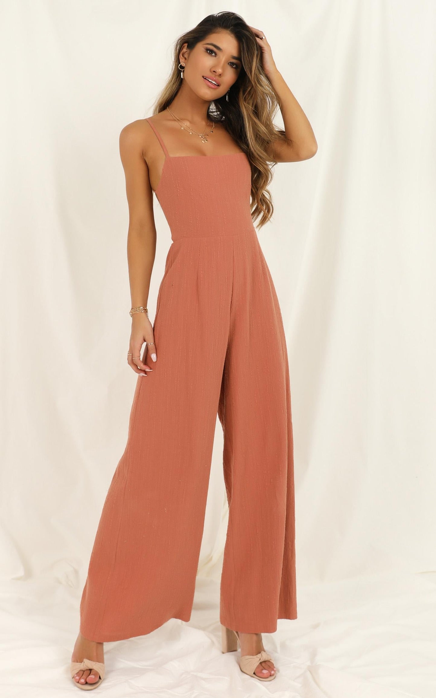 Tending Love Jumpsuit In Rust