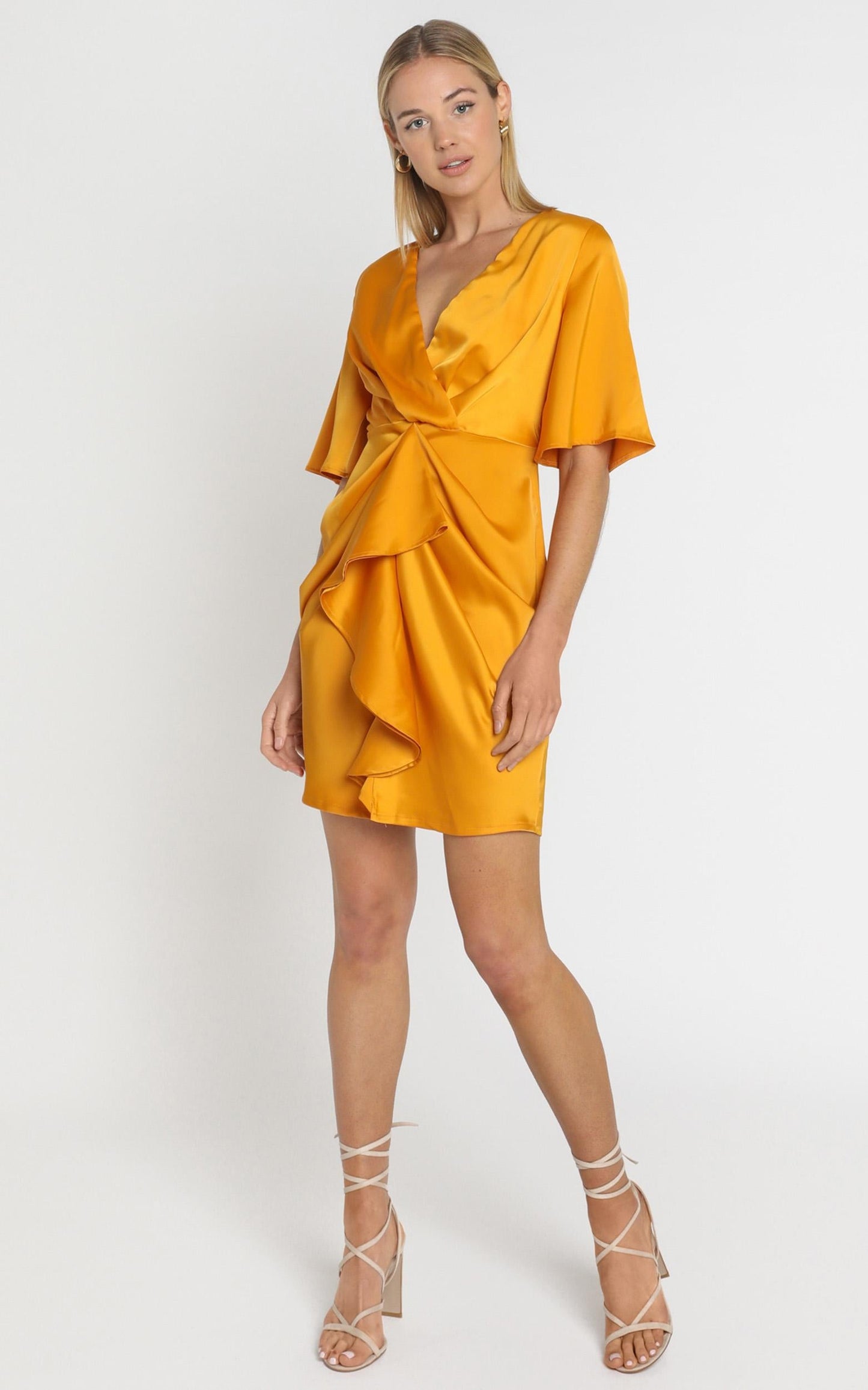 Spread Your Love Dress In Tangerine Satin