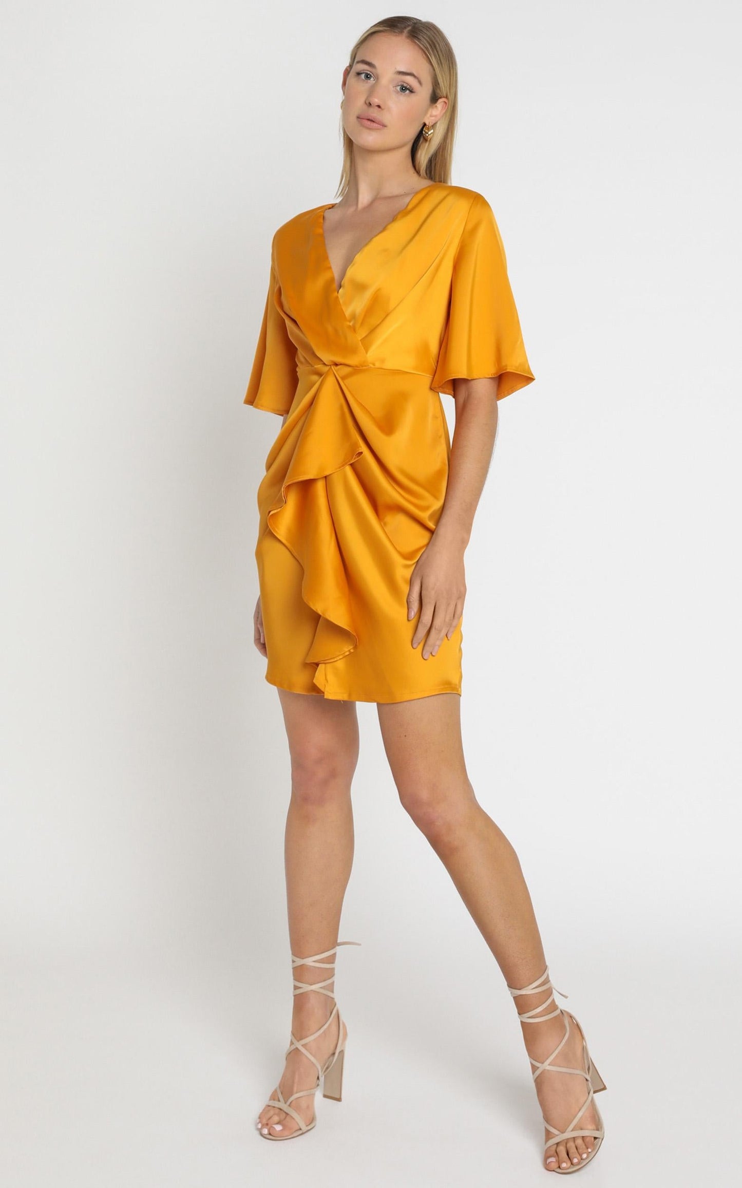 Spread Your Love Dress In Tangerine Satin