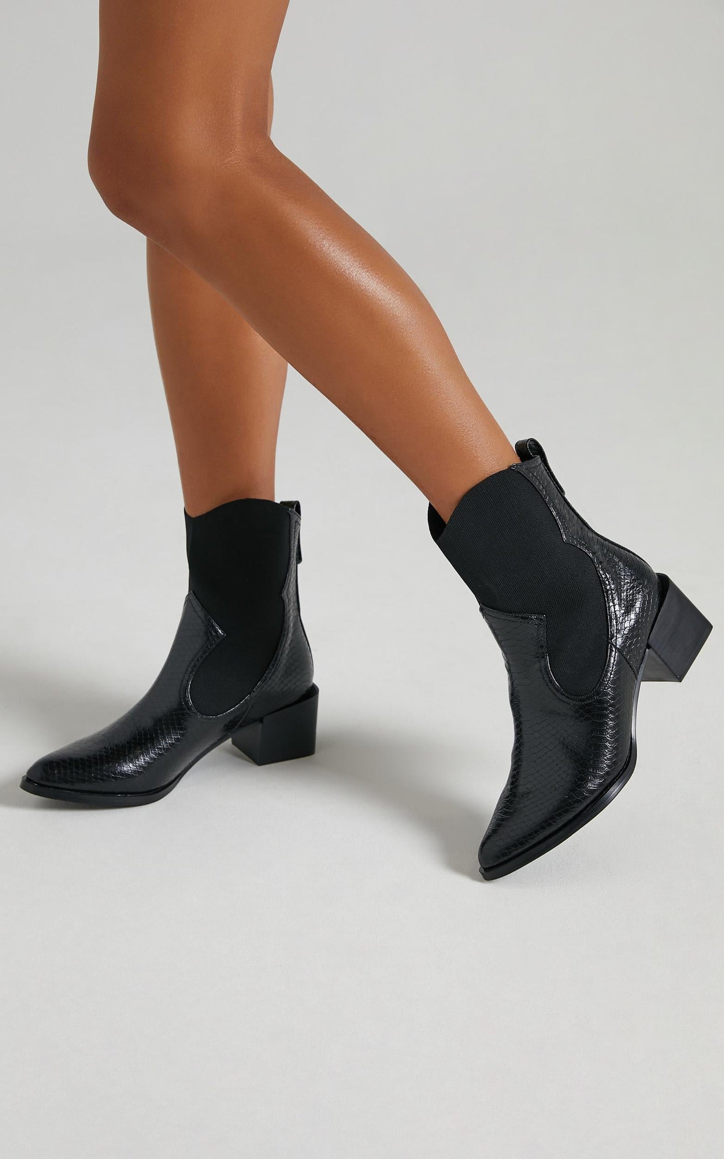 Therapy - Maverick Boots in Black Snake Embossed