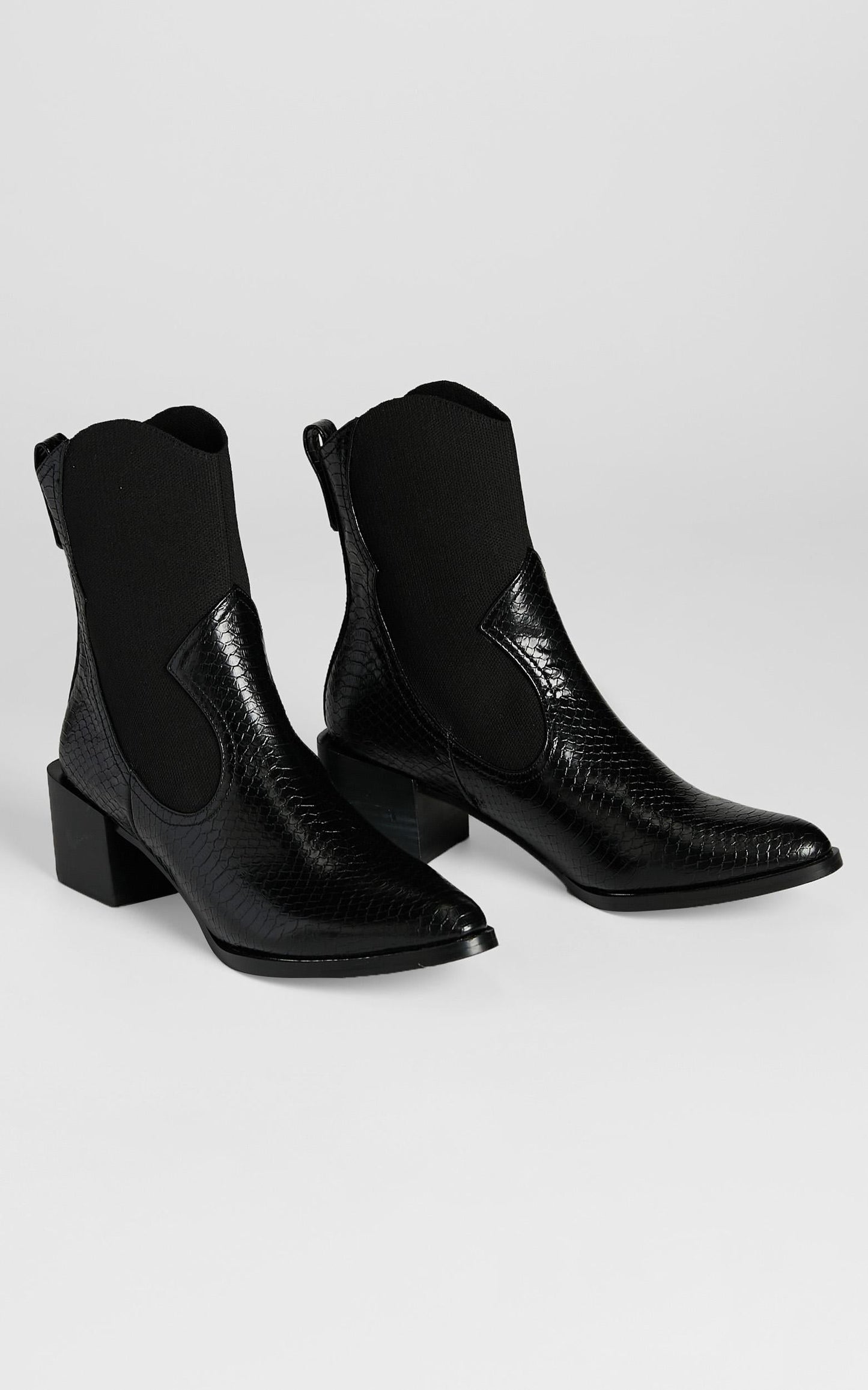 Therapy - Maverick Boots in Black Snake Embossed