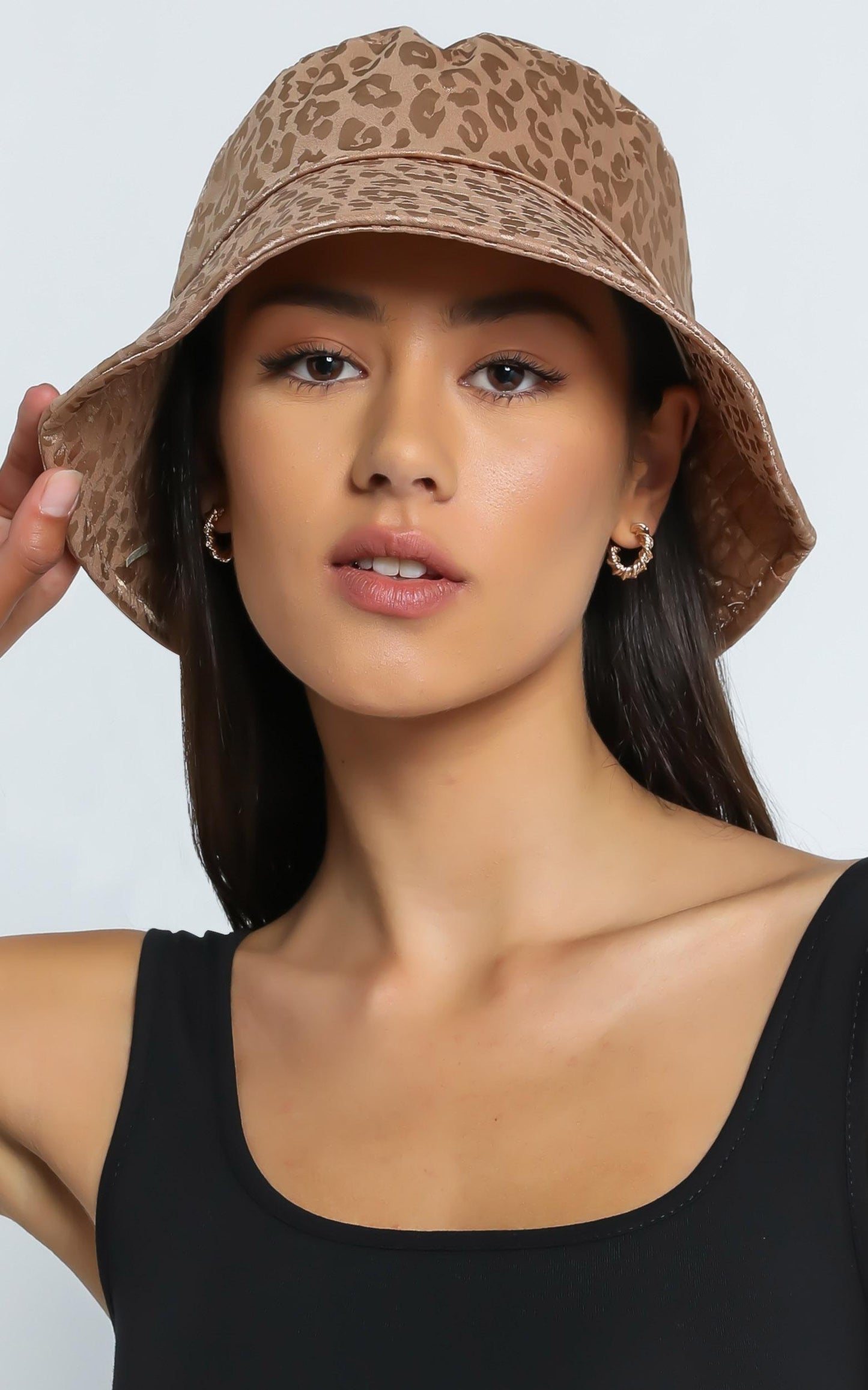 Thania Hat in Beige Leopard