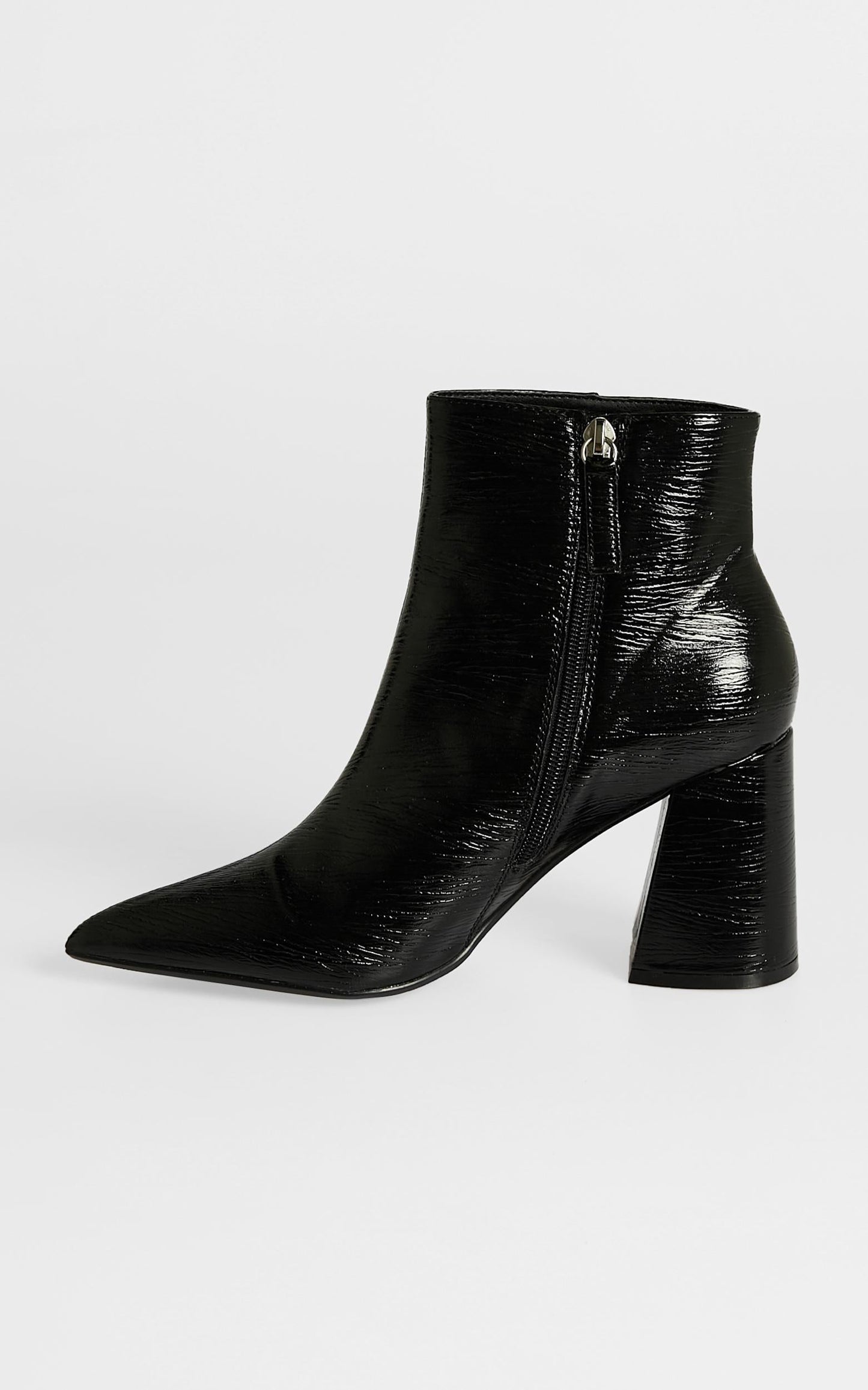 Therapy - Cleo Boots in Black Crinkle Patent
