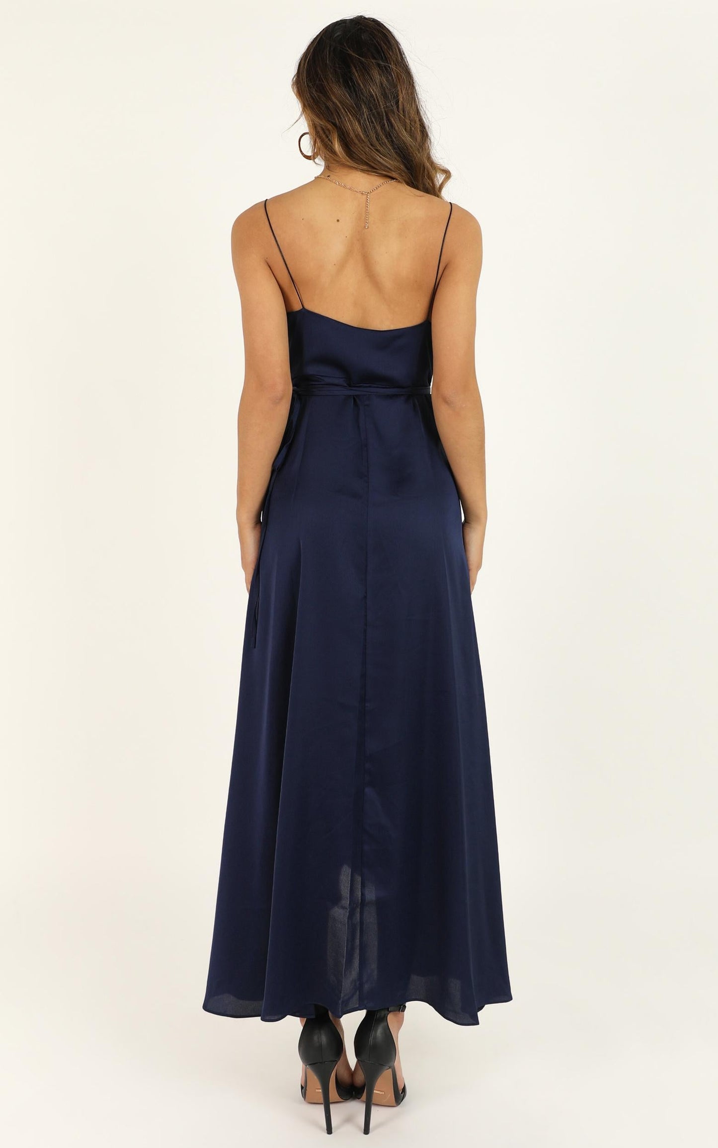 The Countess Dress In Midnight Blue Satin