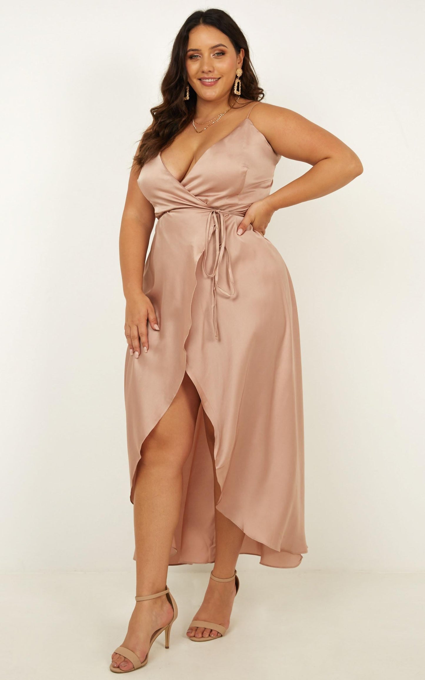 The Countess Dress In Mocha Satin