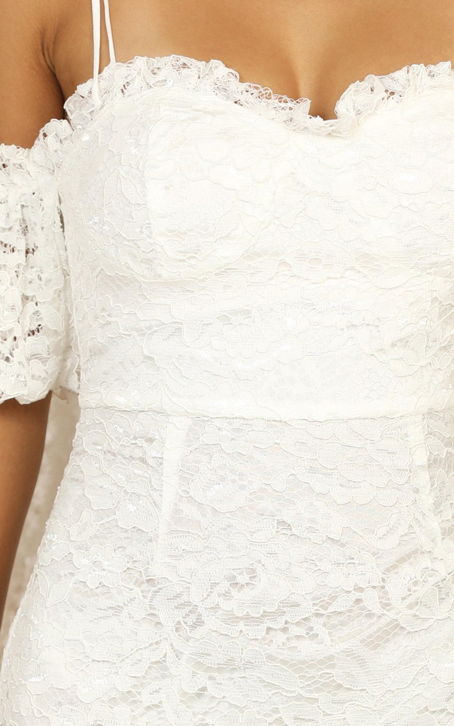 The Magic Touch Dress In White Lace