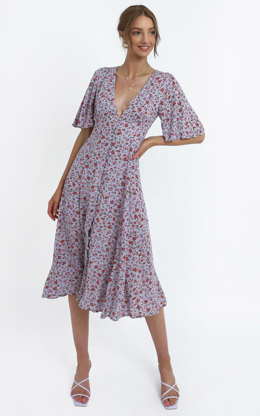 Thea Dress in Lilac Floral