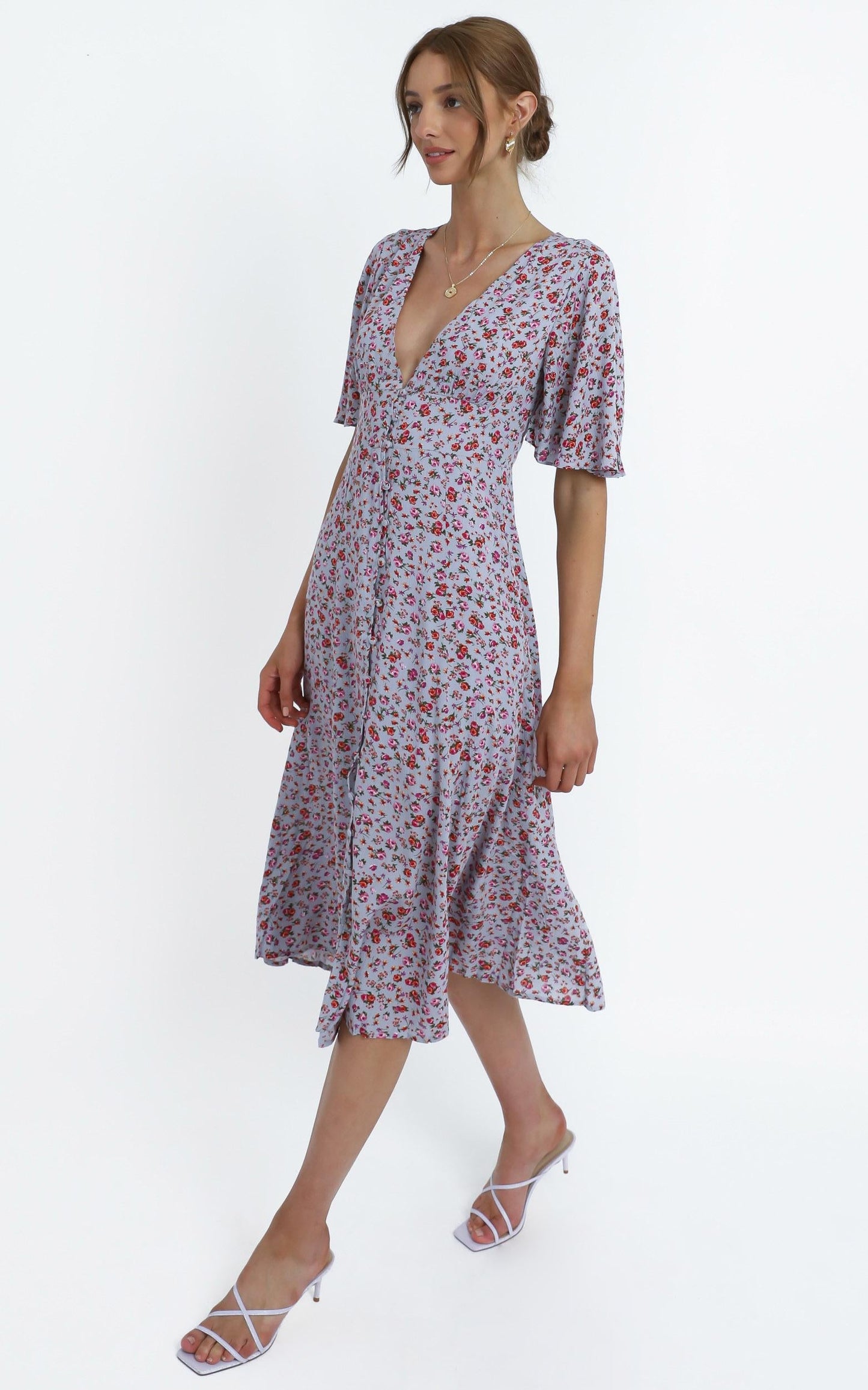 Thea Dress in Lilac Floral
