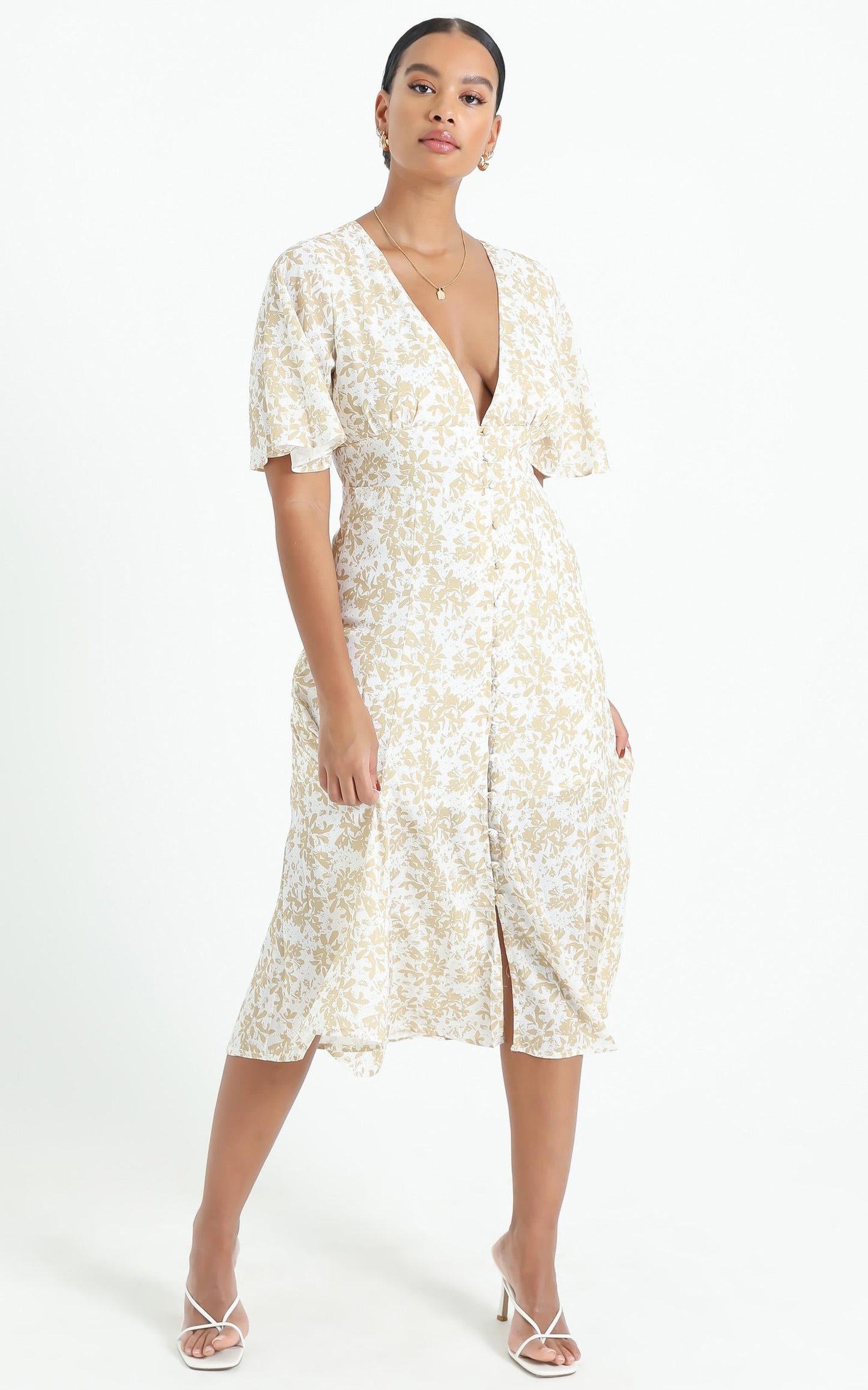 Thea Dress in Mustard Floral