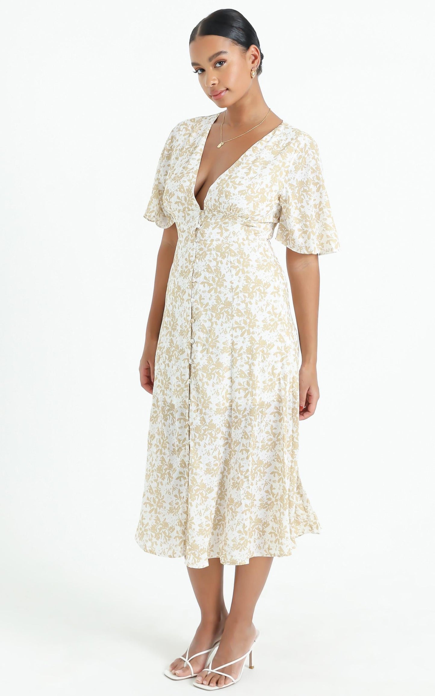 Thea Dress in Mustard Floral