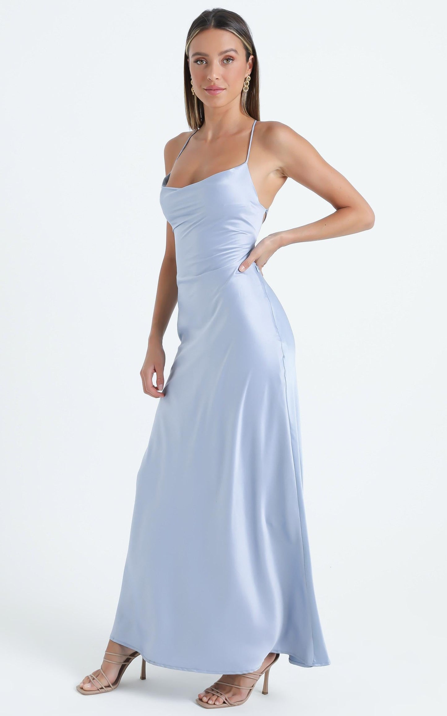 Theadore Dress in Dusty Blue