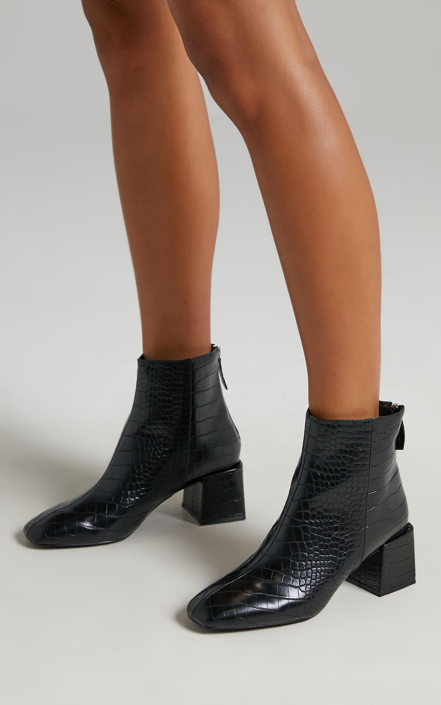 Therapy - Cody Boots in Black Croc Embossed