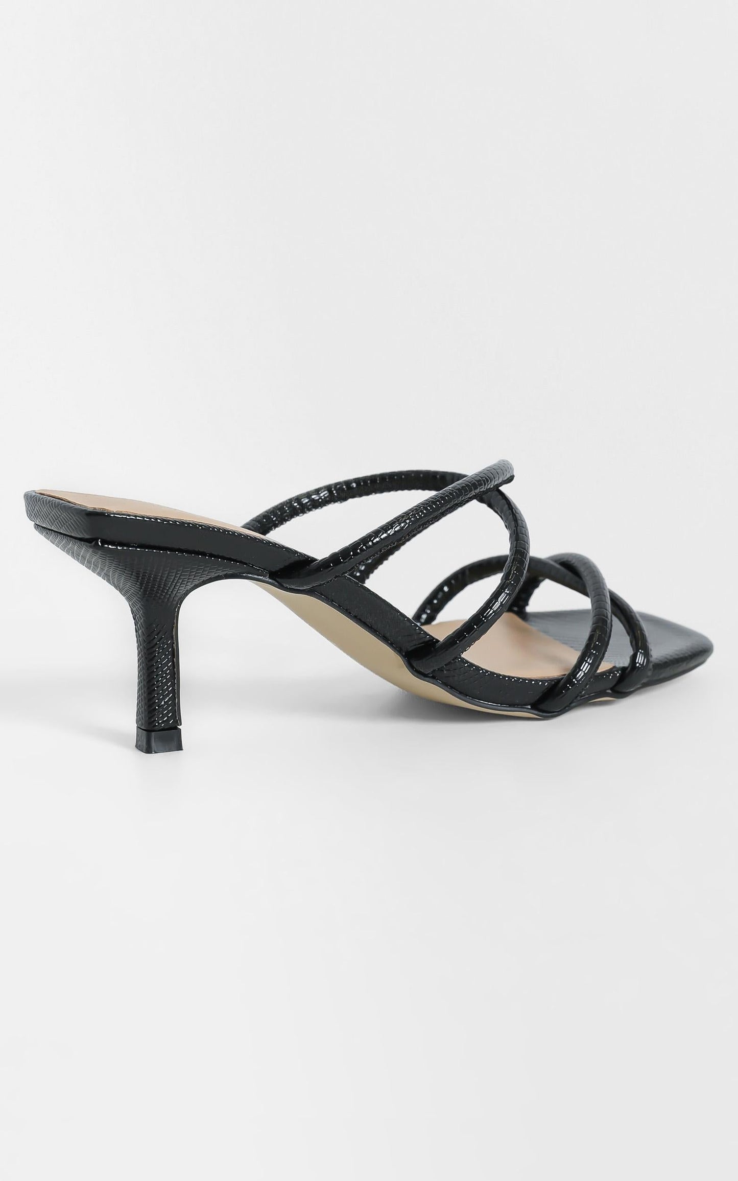 Therapy - Minaj Heels in Black Lizard
