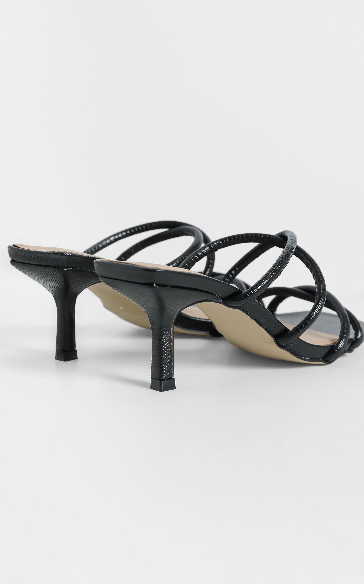 Therapy - Minaj Heels in Black Lizard