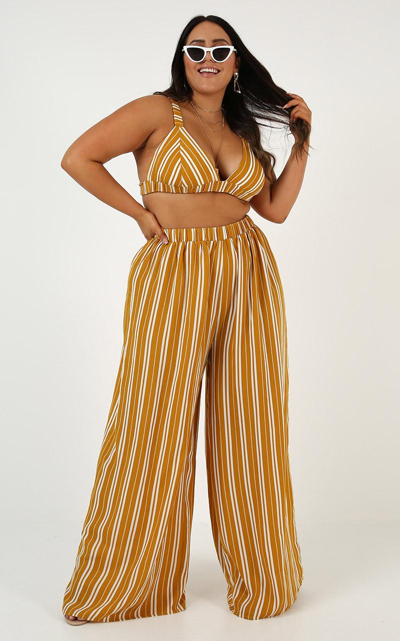 There You Were Two Piece Set In Mustard Stripe