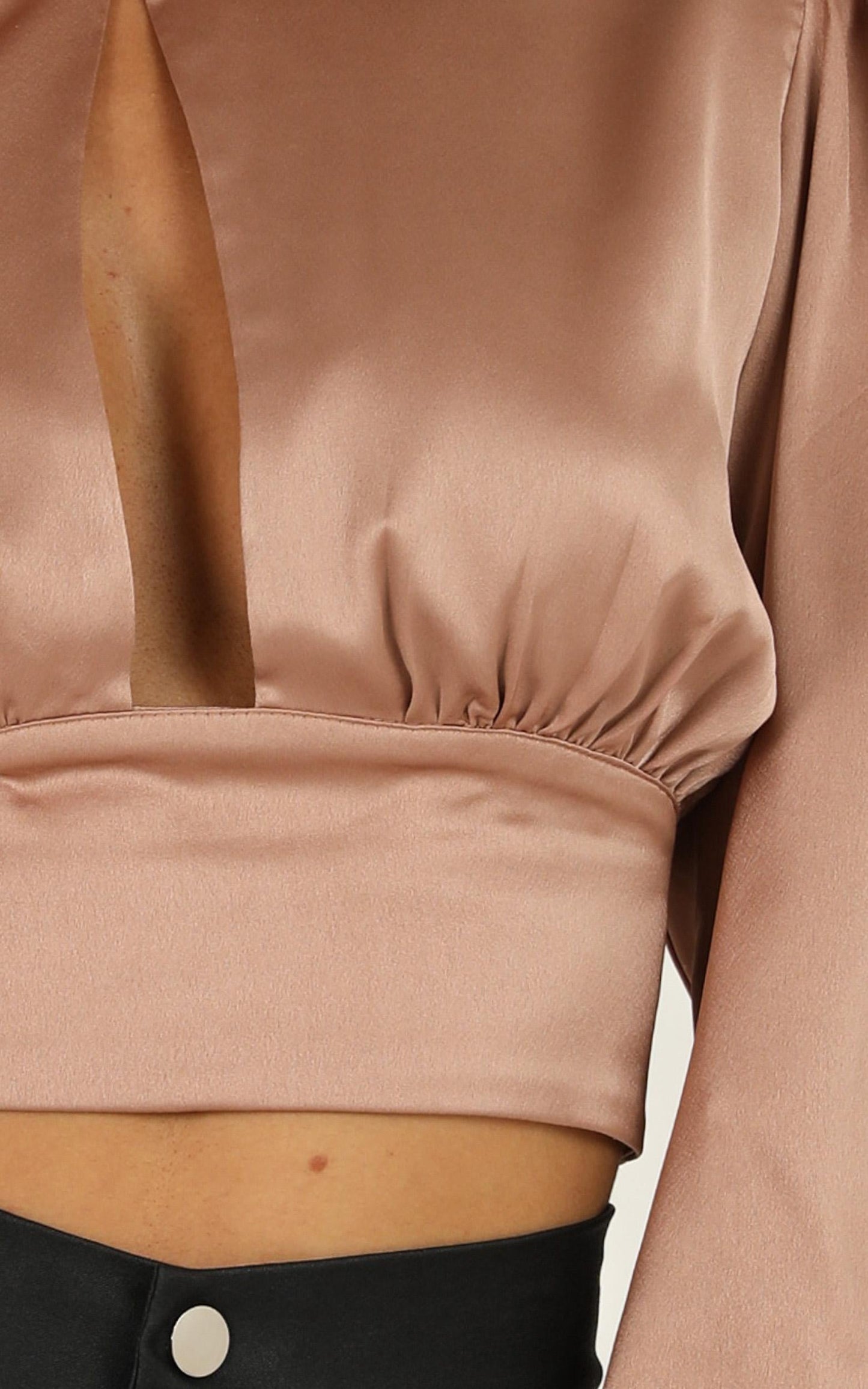 Things I Do Top In Mocha Satin