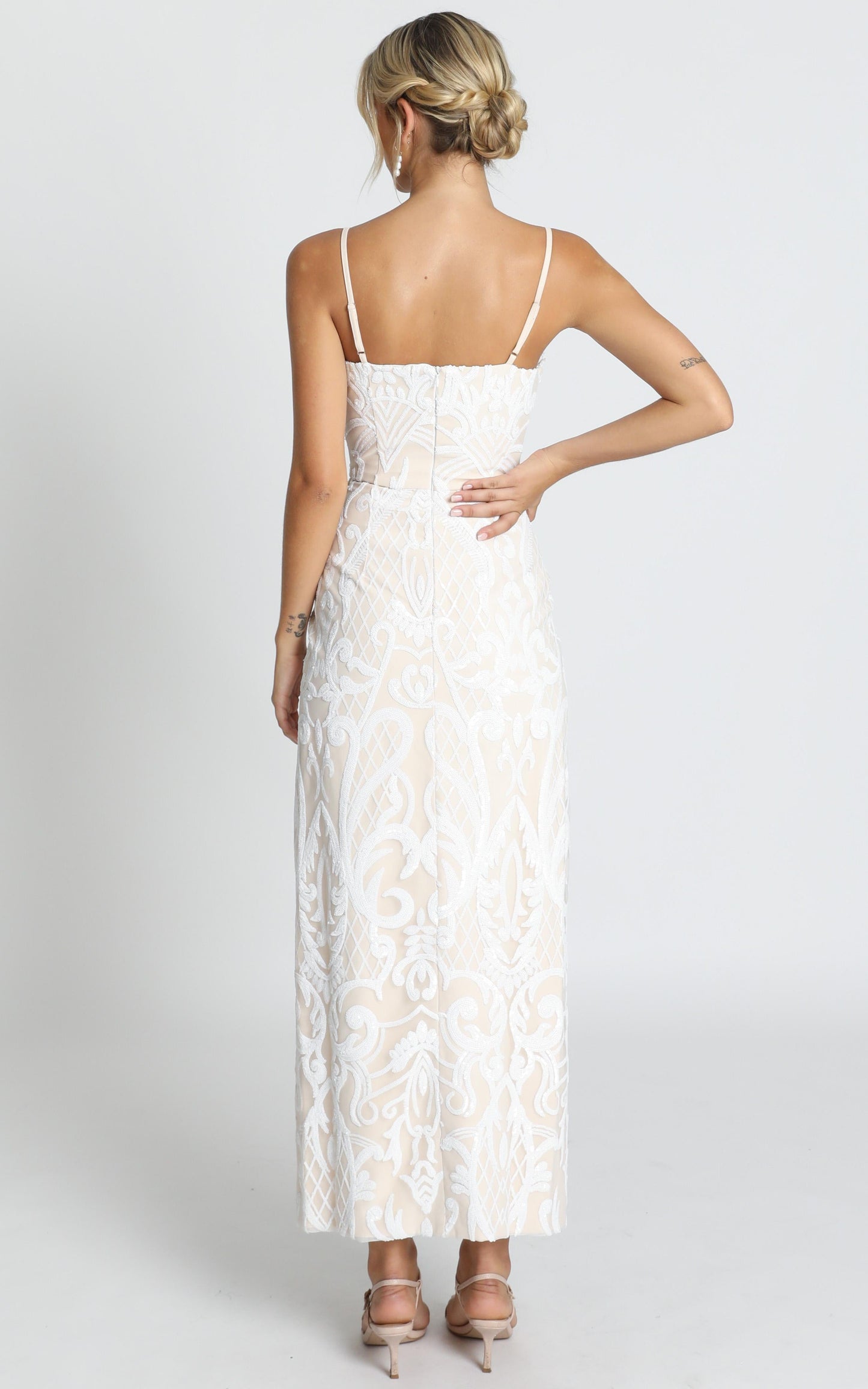 This Is Love Gown In White Sequin