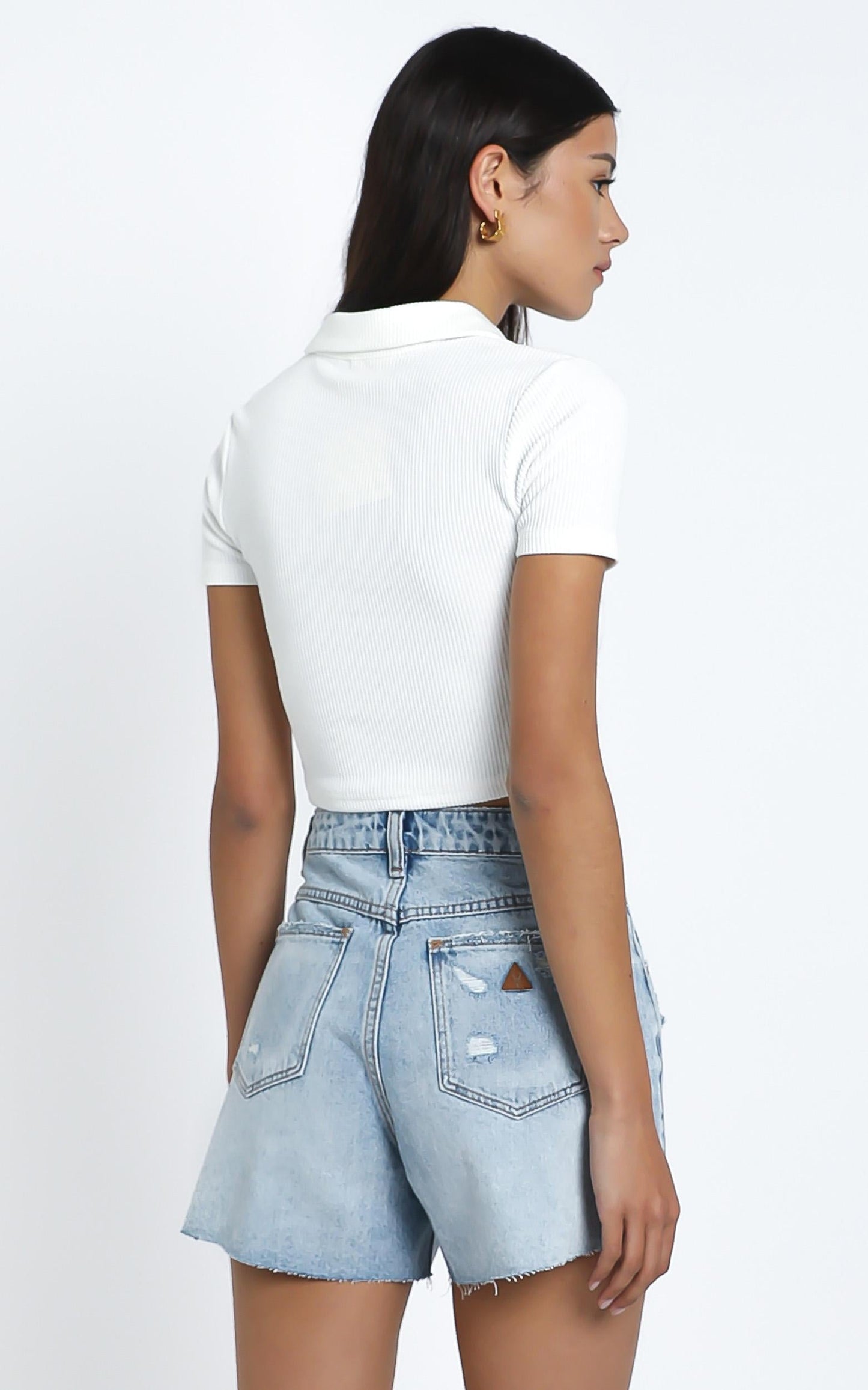Tia Top in White Rib