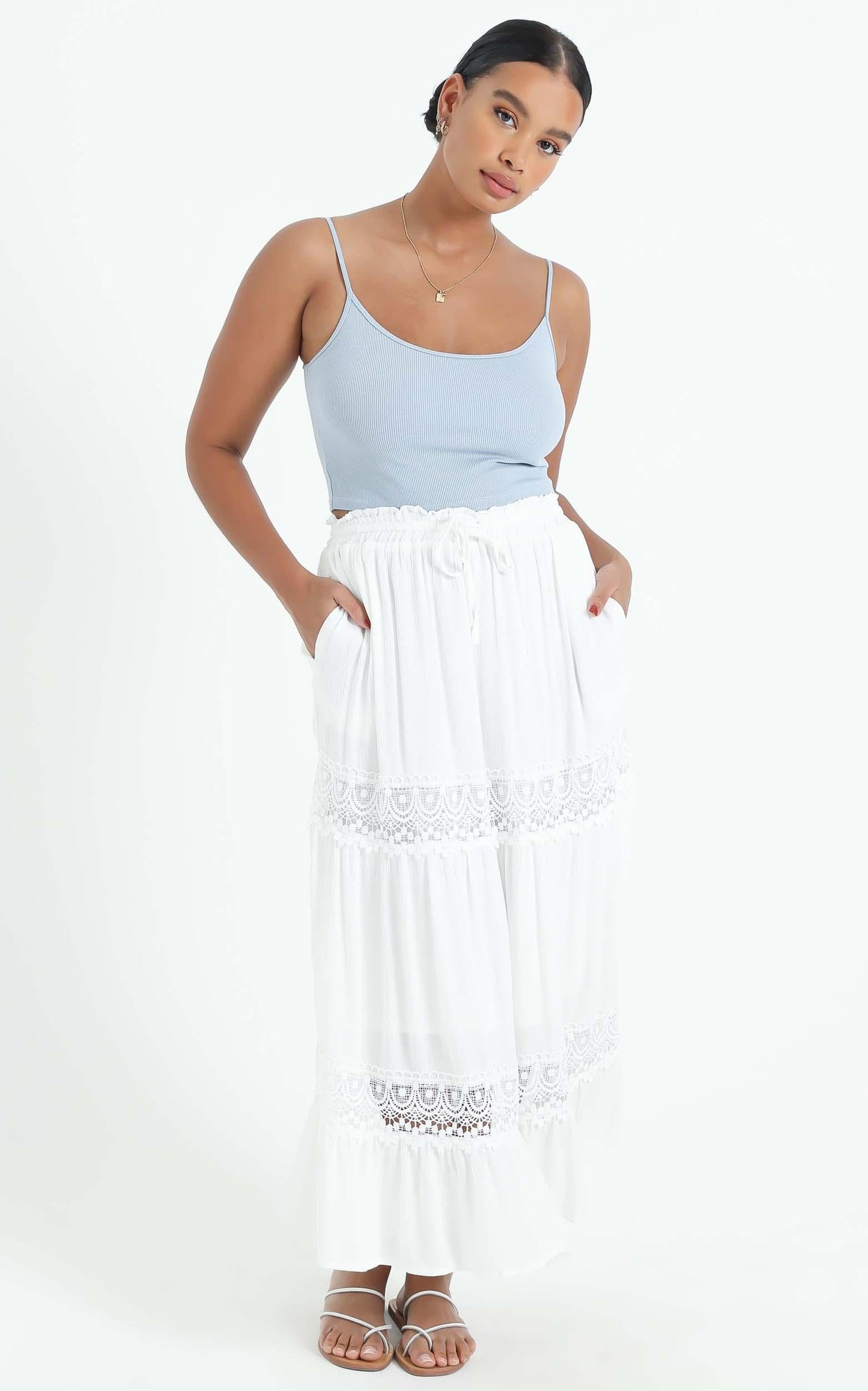 Twisted Sky Skirt in White