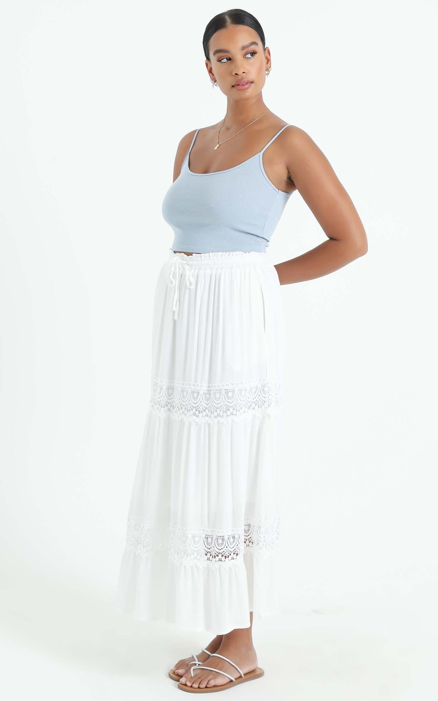 Twisted Sky Skirt in White