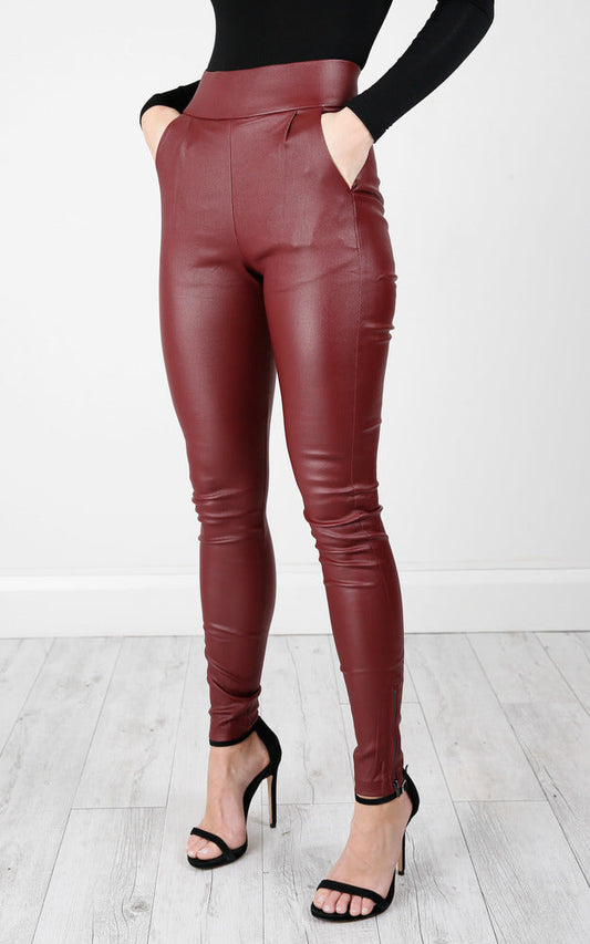 Trouble Maker Pants In Wine