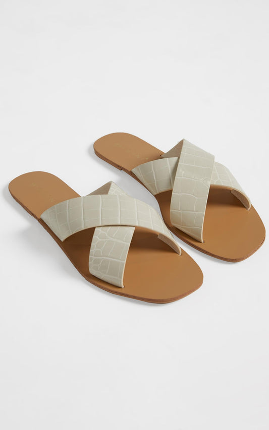 Billini - Hale Sandals in White Croc