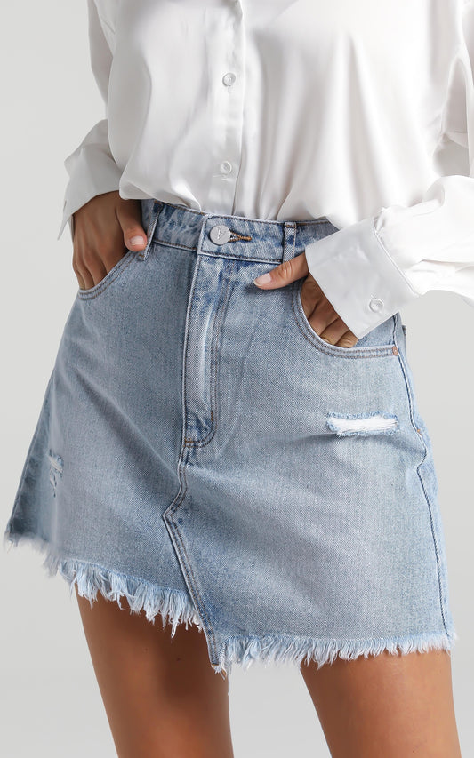 Abrand - A Aline Denim Skirt in Nancy
