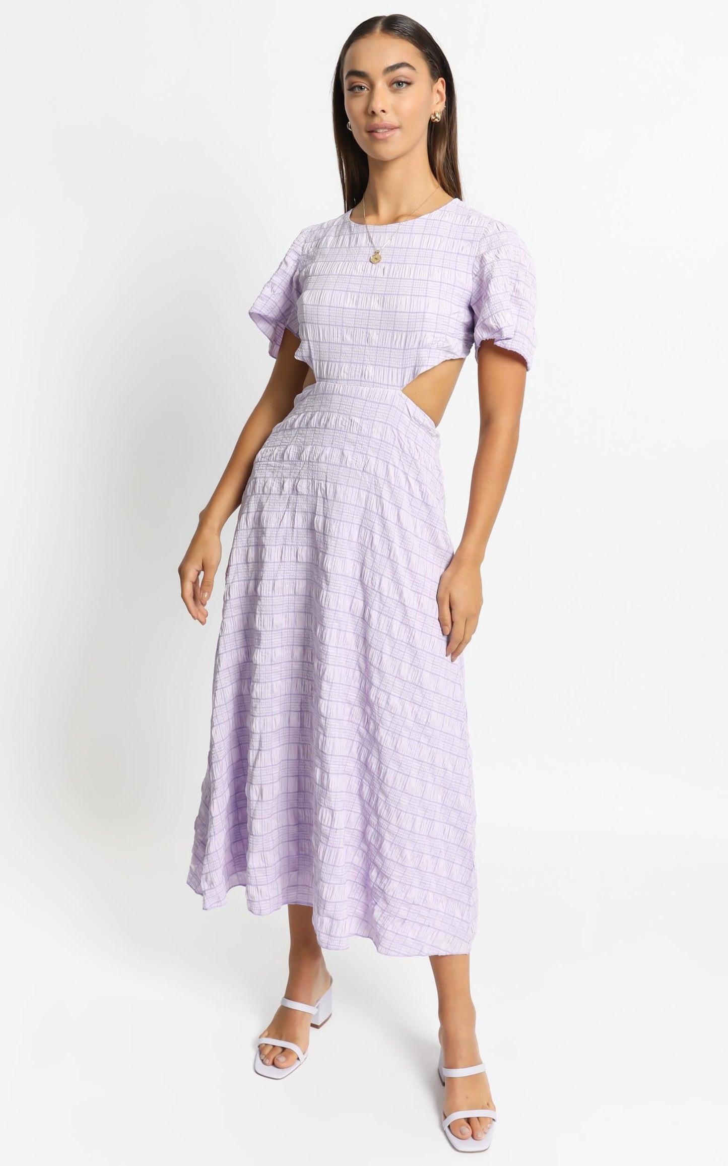 Akara Dress in Lilac Check