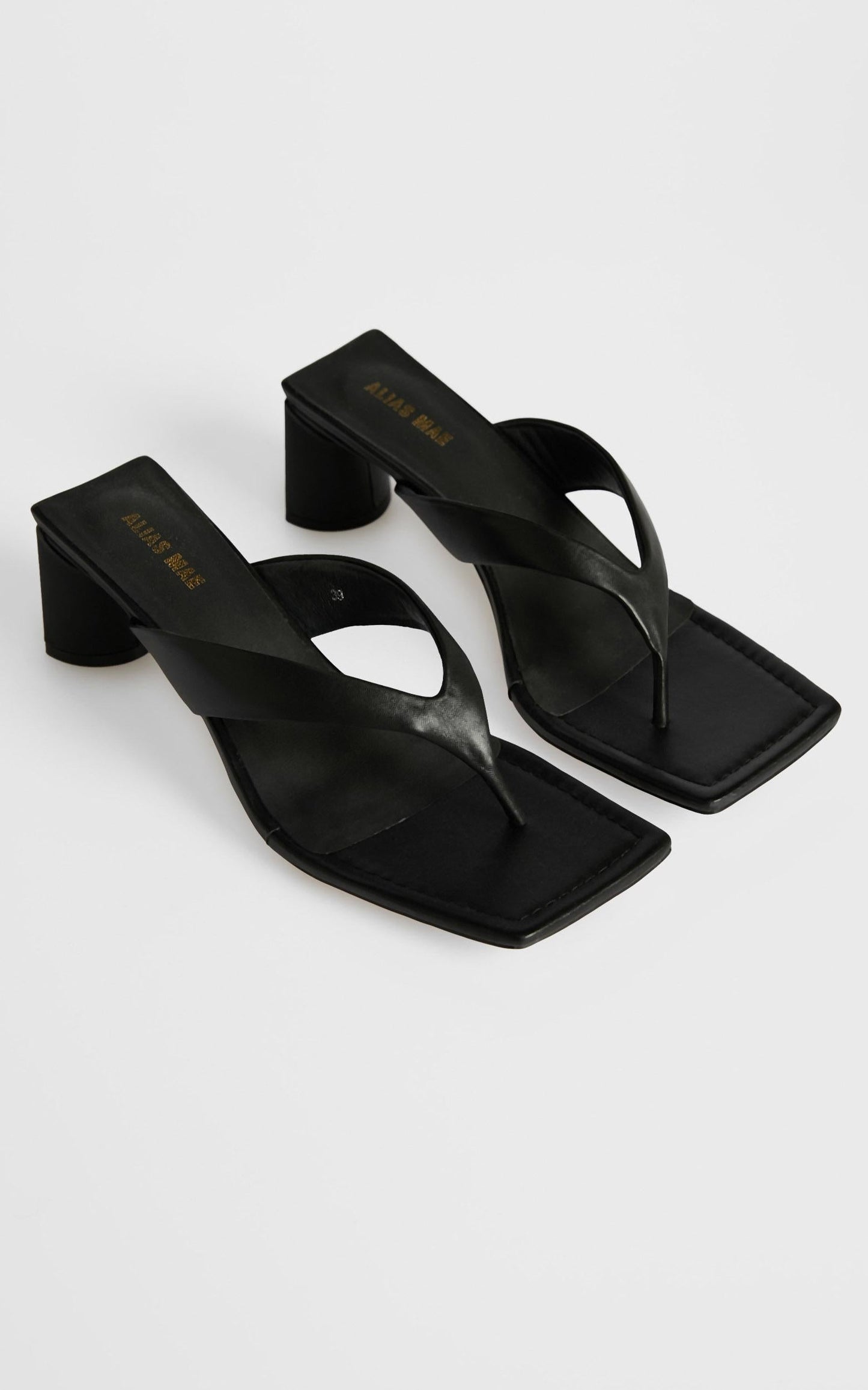Alias Mae - Noah Sandals in Black Kid Leather