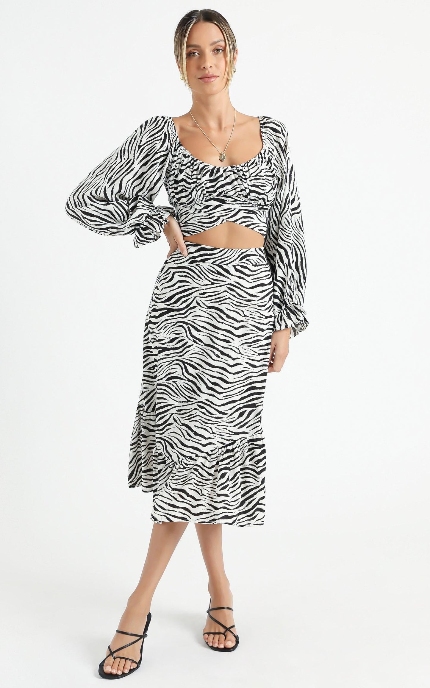 Alissia Two Piece Set in Zebra Print