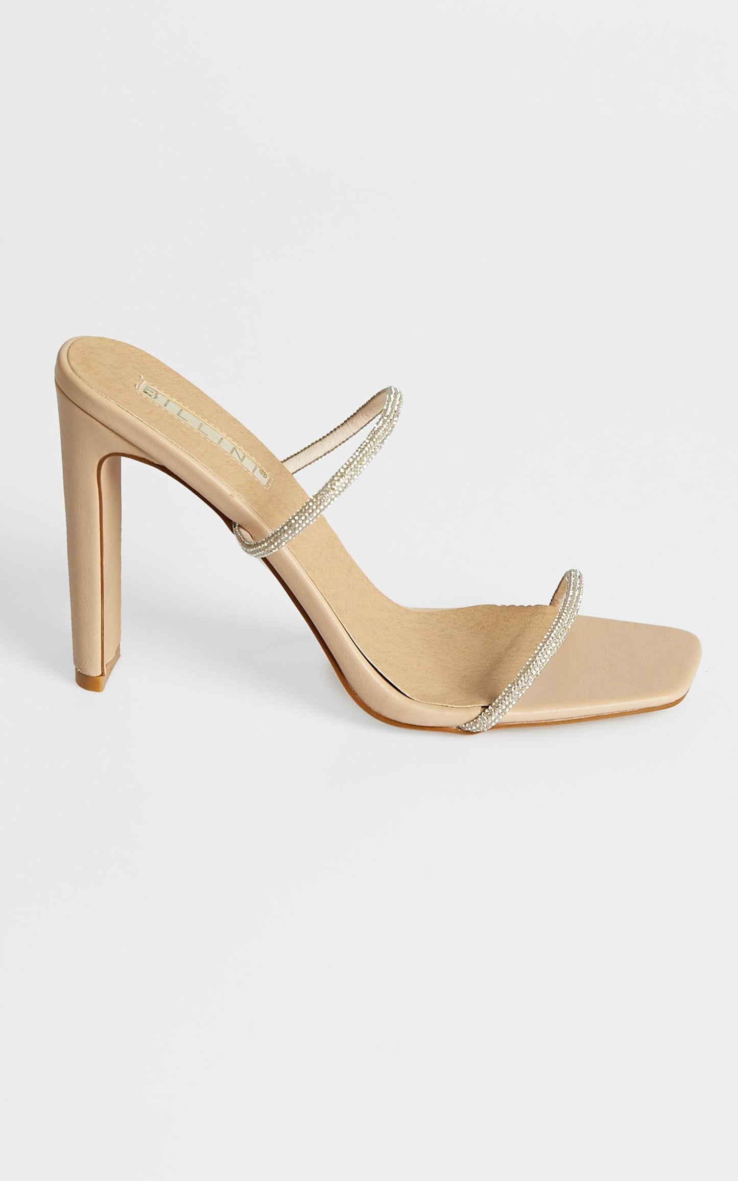 Billini - Yola Heels in Nude Diamante
