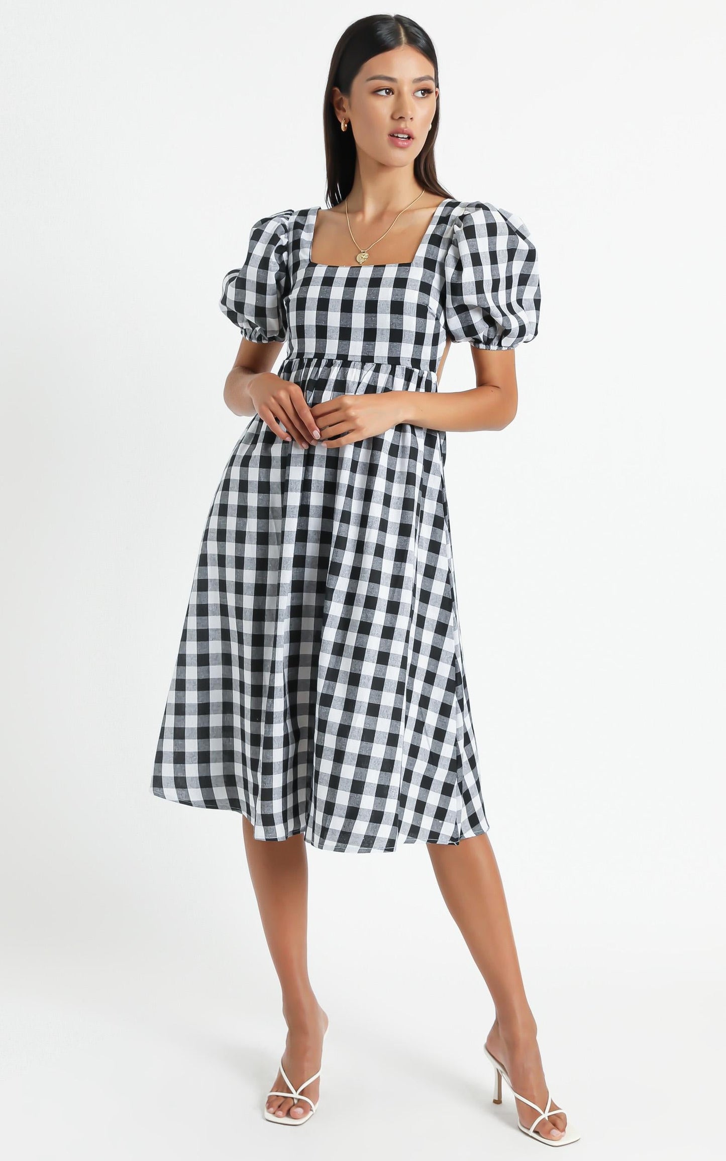 Bennie Dress in Black Gingham