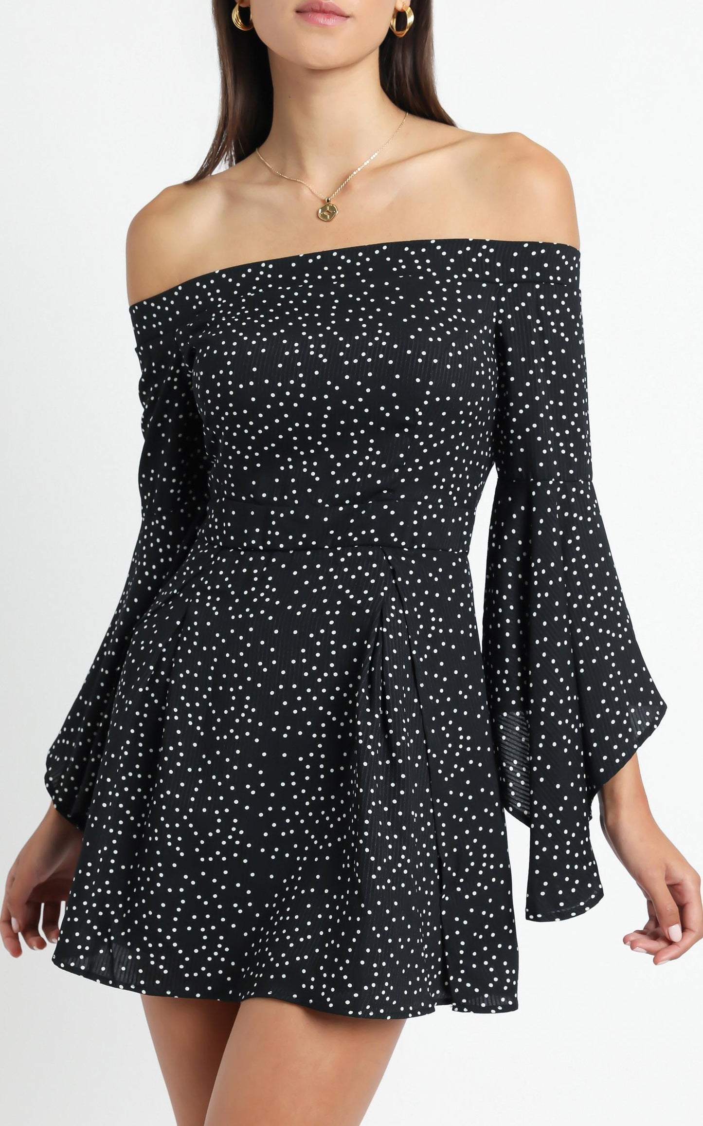 Break My Heart Dress in Black Spot