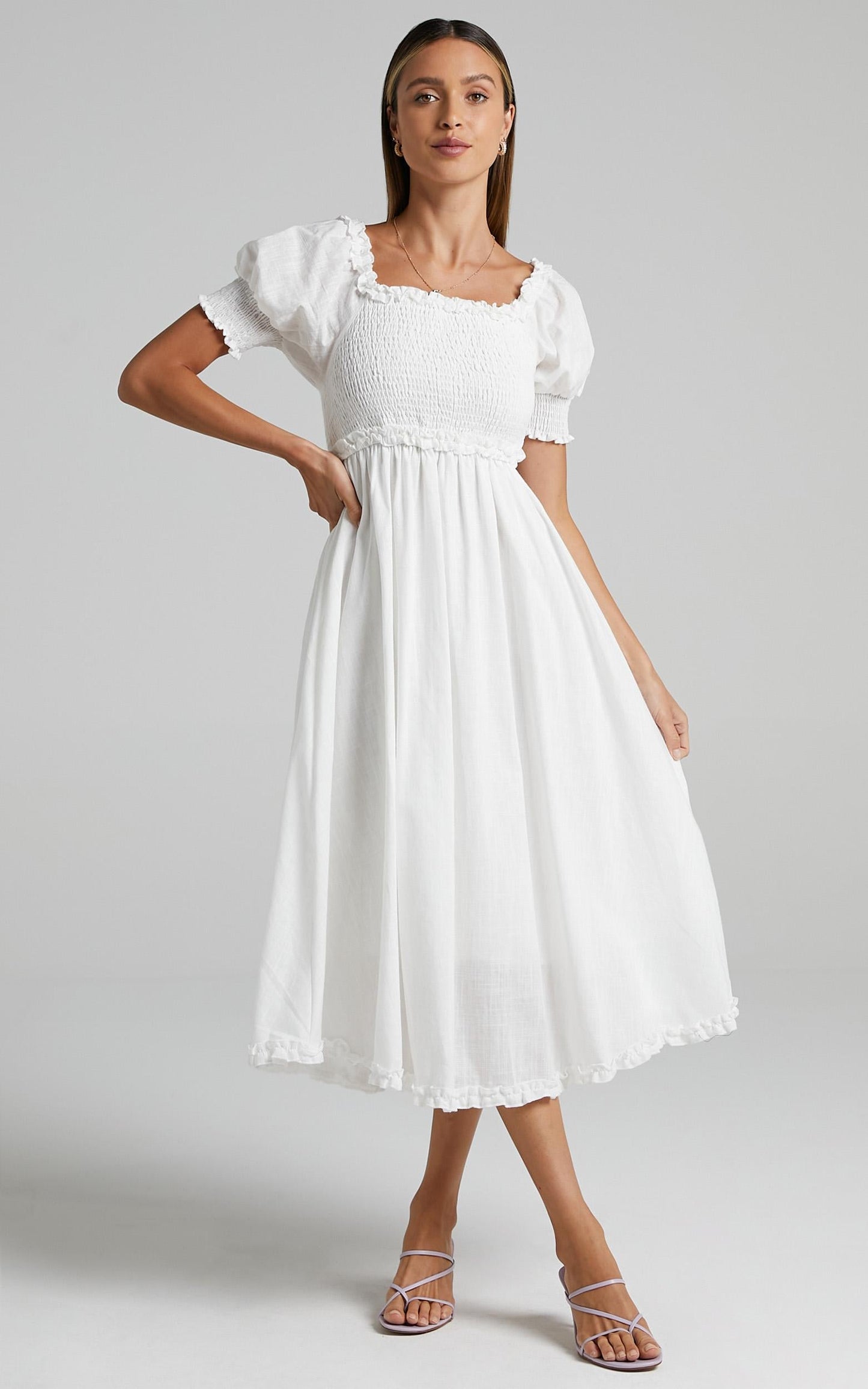 Burke Dress in White