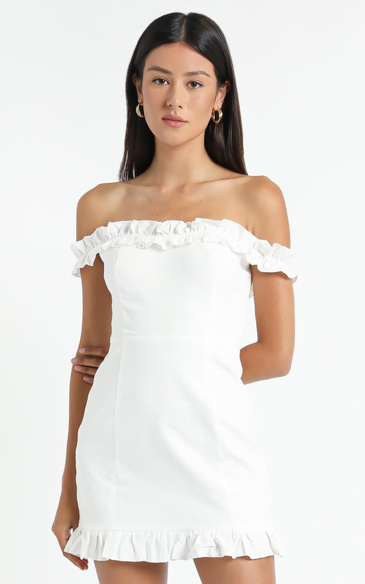 Days of Summer Dress in White Linen Look