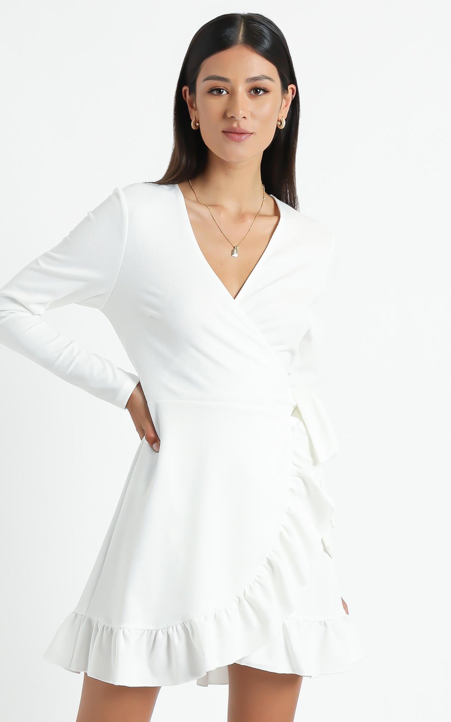 Eyes Talk Dress in White
