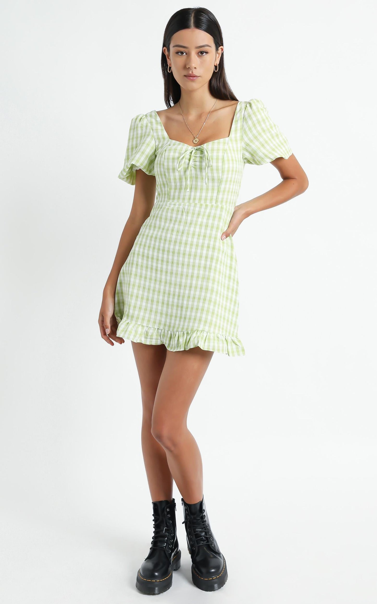 Fifi Dress in Green Check