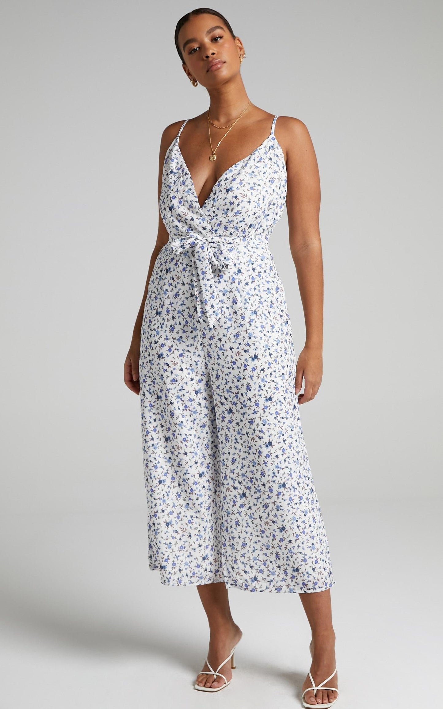 Thought Provoking Jumpsuit in White Floral