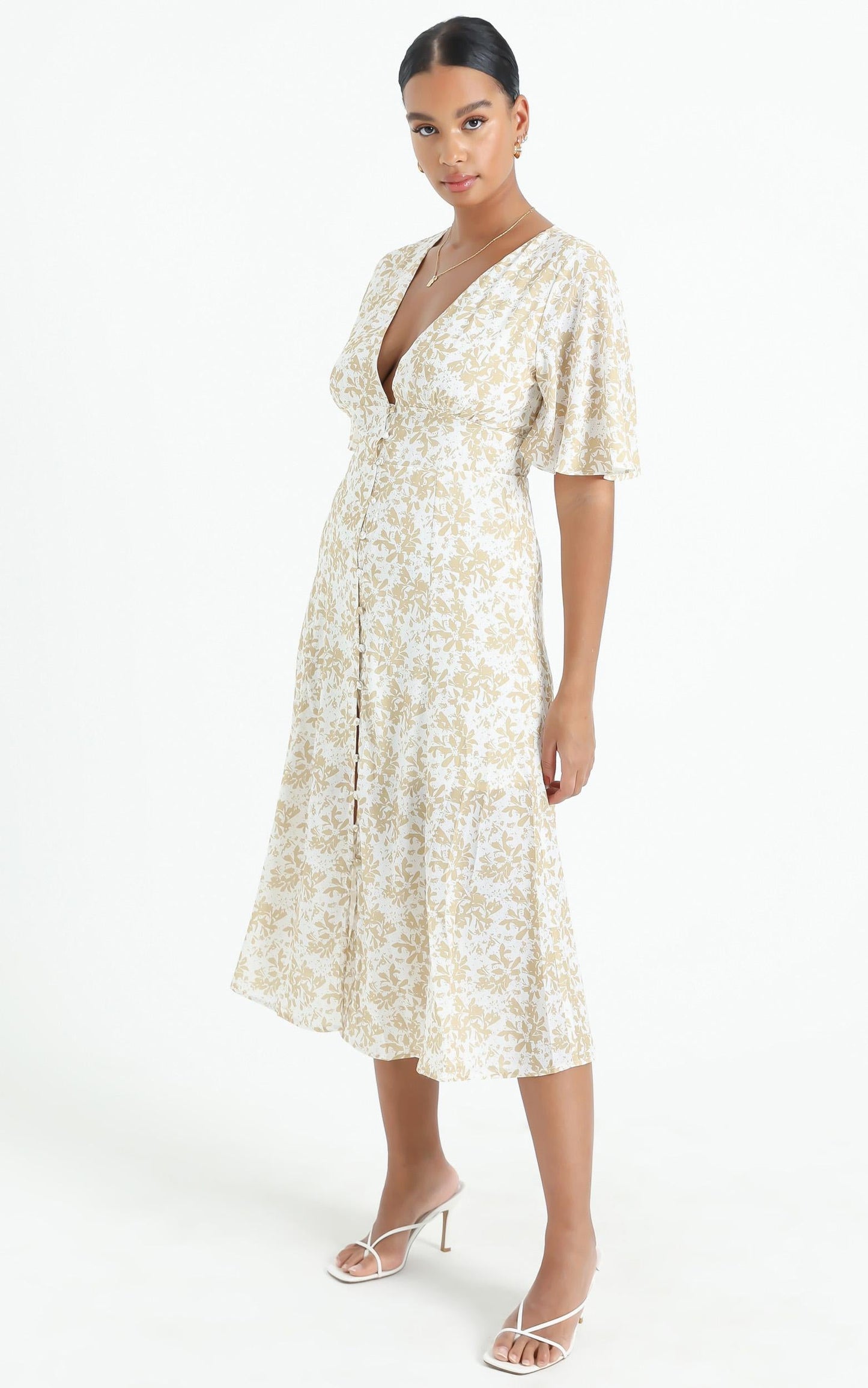 Thea Dress in Mustard Floral