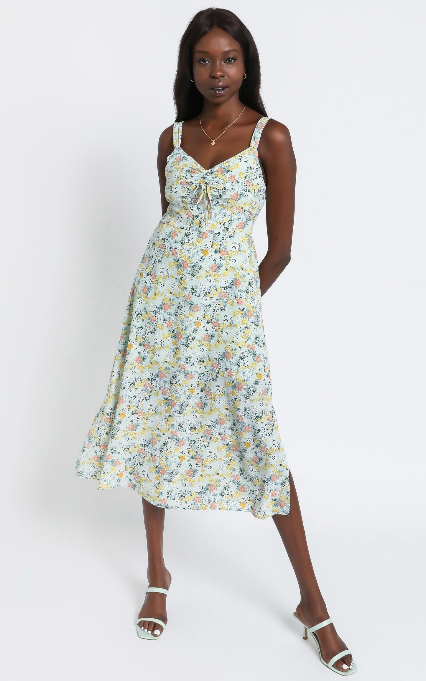 Lalla Dress in Mint Floral