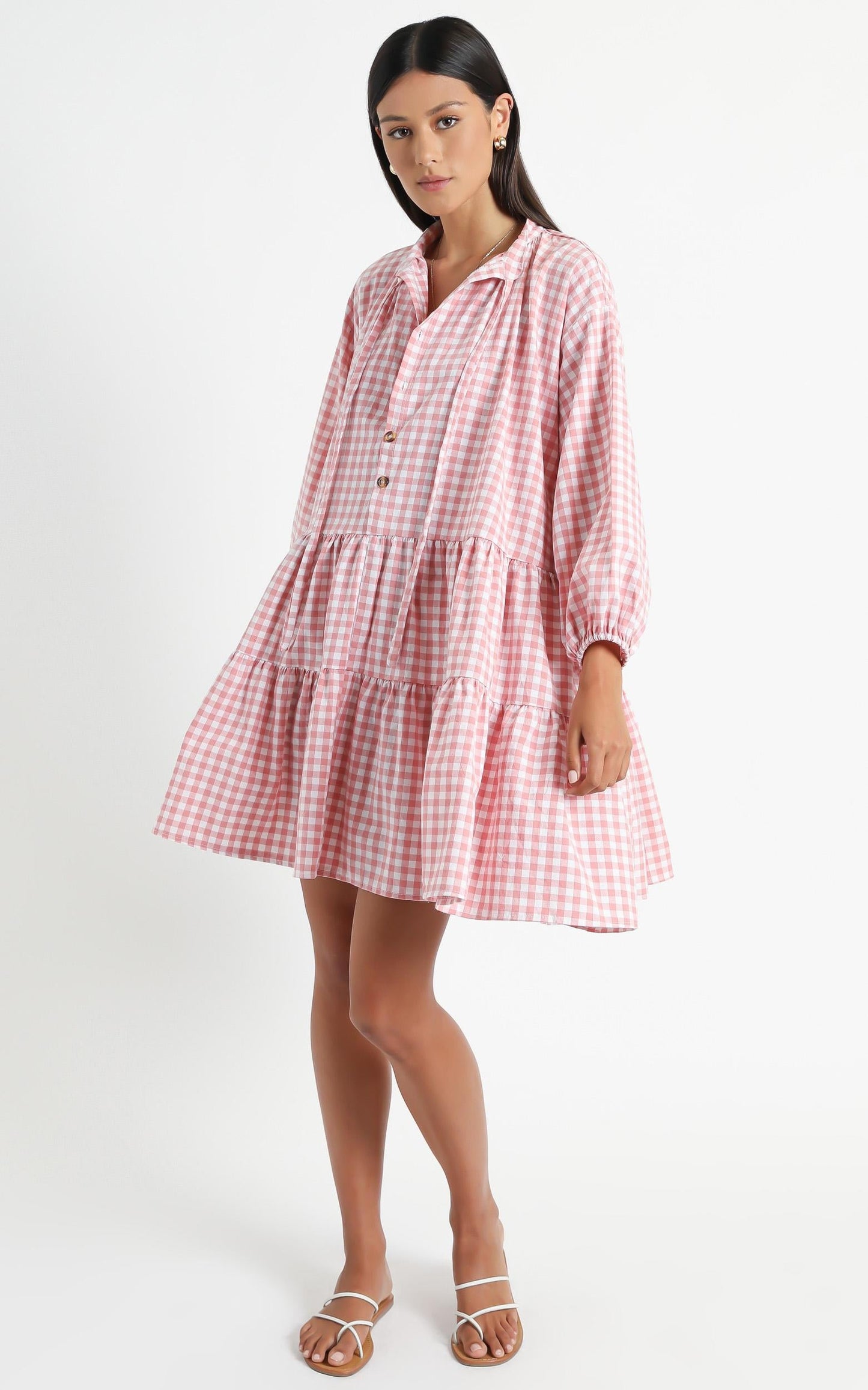 Lullaby Club - Avalon Smock Dress in Candy Gingham