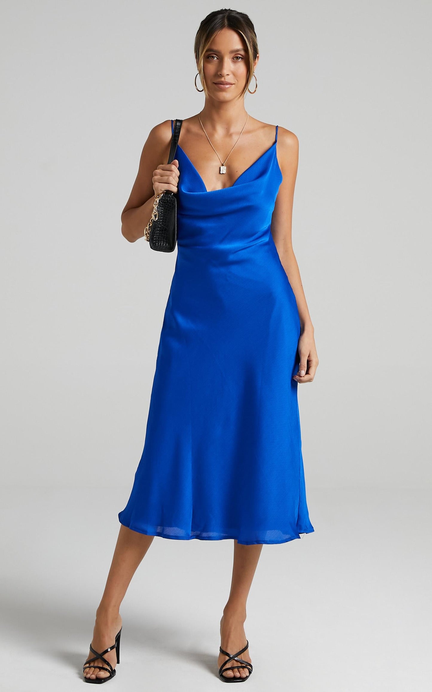 Malmuira Dress in Cobalt Satin